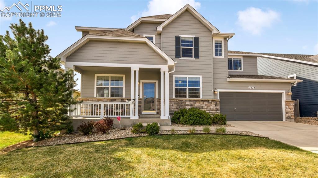 Welcome to this stunning, meticulously maintained two-story home in the highly desirable Castle Oaks Estates of Castle Rock, perfectly situated on a quiet cul-de-sac. Offering nearly 4,700 sq ft, this home features 6 bedrooms, 4 bathrooms, and a beautifully finished basement designed for both everyday living and entertaining.A charming covered front porch welcomes you into a bright, open entry with rich hardwood floors and soaring vaulted ceilings. Just off the entry is a versatile main-level bedroom currently used as an office with double French doors and access to a nearby 3/4 bath—ideal for guests or working from home. The formal living and dining spaces flow effortlessly into the inviting family room, anchored by a striking stone gas fireplace and filled with natural light.The gourmet kitchen is a standout, featuring a new cooktop, double ovens, stainless steel appliances, a spacious eat-in area, with direct access to the covered patio and expansive, fully fenced backyard complete with a hot tub—perfect for relaxing or entertaining. A large walk-in pantry and mudroom with laundry sink and garage access that adds everyday convenience.Upstairs, an open area overlooks the main living space. The private primary suite offers dual closets and a luxurious five-piece bath with soaking tub, double vanities, and separate shower. Three additional bedrooms all with walk-in closets, a full bath, and a built-in desk area complete the upper level.The finished basement expands your living space with a large recreation room, additional bedroom, full bath, and dedicated workout area.Enjoy community amenities including a pool, tennis courts, and dog park, all just minutes from shopping, dining, trails, and I-25 access.
