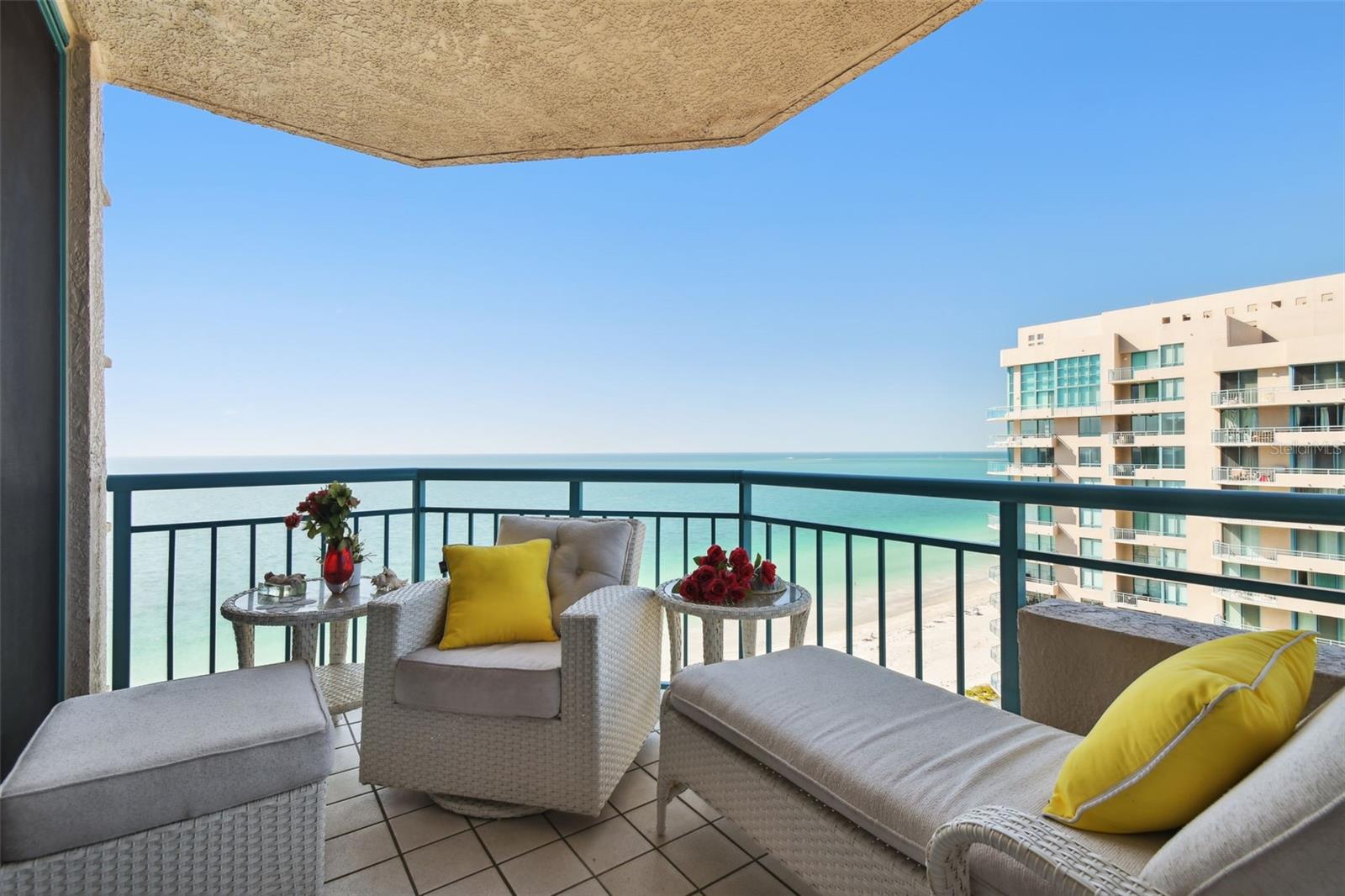 Don’t miss this opportunity to own a luxury resort-style condominium with Spectacular water views of both the Intercoastal waterways and the Gulf of Mexico. This 17th floor Unit offers One bedroom, Master Bath with double vanities, enclosed shower, and a large Jacuzzi style tub, 2nd full bath and Eat in Kitchen with Intercoastal views. The spacious kitchen overlooks the Dining/Living room and leads to the Balcony where you can enjoy Spectacular views. Recent Upgrades includes wood cabinets, granite countertops, stainless appliances and a new A/C system in 2021. The unit includes assigned parking space #30 located under the building steps from the entrance door for your convivence. The Ultimar Complex offers 24hr guards; gated community, 3 pools with spas, club room for your ultimate gatherings, billiards room, TV room, full gym, sauna, Men and Women's steam room, 3 tennis courts with pickle ball lines, basketball court, and putting green. The complex also offers a natural gas grill area & with a fire pit for those cold evenings. The unit is fully updated! Don’t miss this opportunity to own your piece of paradise. Clearwater Beach and St. Pete are nearby with shopping and restaurants easily accessible by the Jolley Trolley. Easy access to Tampa International Airport (TPA), St. Pete Airport (PIE) and Port Tampa Bay. Please don’t forget to view the Virtual Tour! Hurry as this beautiful unit will not last! Very few 1-bedroom Units come to market in this building.