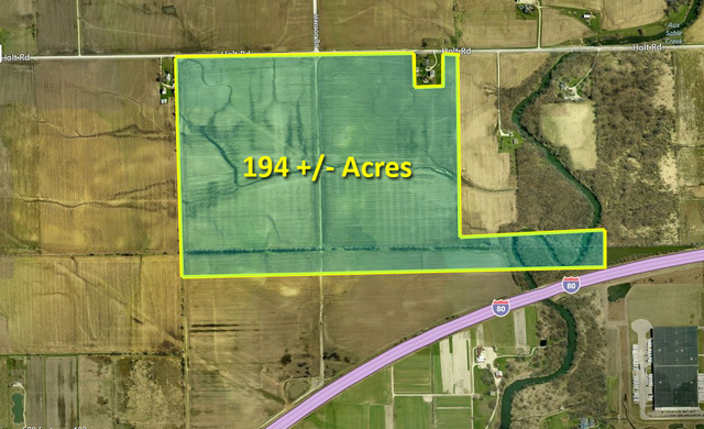 Up for sale is this 194 acre farm property near Minooka Illinois.  This property is annexed into the Village of Minooka and is currently zoned M-1 Industrial. Frontage on both Holt Rd. & Interstate 80. In an area of BIG Box distribution centers. QUICK and Easy access to all Metro-Chicago and all parts Midwest via I-80 and nearby I-55.   Currently being farmed. Priced to sell. Earn generous farm cash rents while holding. Great southwest suburban metro-Chicago investment/development opportunity Property includes all of Kendall County PIN 0933400002, all of Kendall County PIN 0934300004, all of Grundy County PIN 0303100001 and part of Grundy County PIN 0304200005. Taxes are estimated. Copy of survey is in attached photos. Motivated seller will consider all serious offers. SEE and COMPARE. Priced right for today's market.
