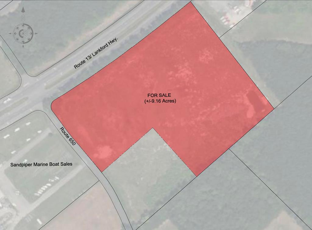 This property is 9+/- acres near the village of Tasley, Virginia and is in very close proximity to the Towns of Onley, Onancock and Accomac. See MLS photo illustrating the parcel. This parcel is located on the corner of Route 13 and Taylor Road with excellent access, visibility, and highway fronting Route 13. This specific area sees 21,000 average daily trips on Route 13. Zoned Commercial and Residential this property is able to accommodate a variety of uses such as o?ces, warehouses, retail, residential housing and much more. Property can be subdivided into pad-sites. Development Opportunity Brochure available upon request. Seller is only selling 9 +/- acres of the 11.77 acres from Tax Map 94-A-117A