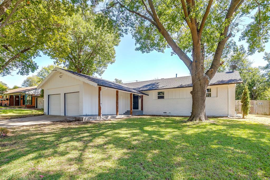 Wow! Beautifully remodeled and move-in ready, this West Fort Worth home offers a fresh, modern feel with an impressive list of updates throughout. Step inside to discover freshly painted interiors and exteriors, all-new light fixtures throughout the home, beautifully refinished hardwood floors in the living areas and hallways, and thoughtfully renovated spaces designed for comfortable everyday living. The updated kitchen features quartz countertops, a kitchen island, cooktop, vent hood, oven, dishwasher, sink, and faucet, creating a stylish and functional space perfect for preparing meals and entertaining. The bathrooms have also been beautifully renovated with updated tile, bathtubs, toilets, sinks, and faucets. Additional improvements include recently replaced windows, tile flooring in the kitchen and bathrooms, and laminate flooring in an additional room that offers excellent flexibility and could potentially be converted into a fourth bedroom or other desired living space. The two-car garage features recently installed garage doors, and openers for added convenience. Outside, mature trees provide character and shade in the front yard, while the expansive backyard offers plenty of room for family gatherings, entertaining, pets, gardening, or creating your own outdoor retreat.
