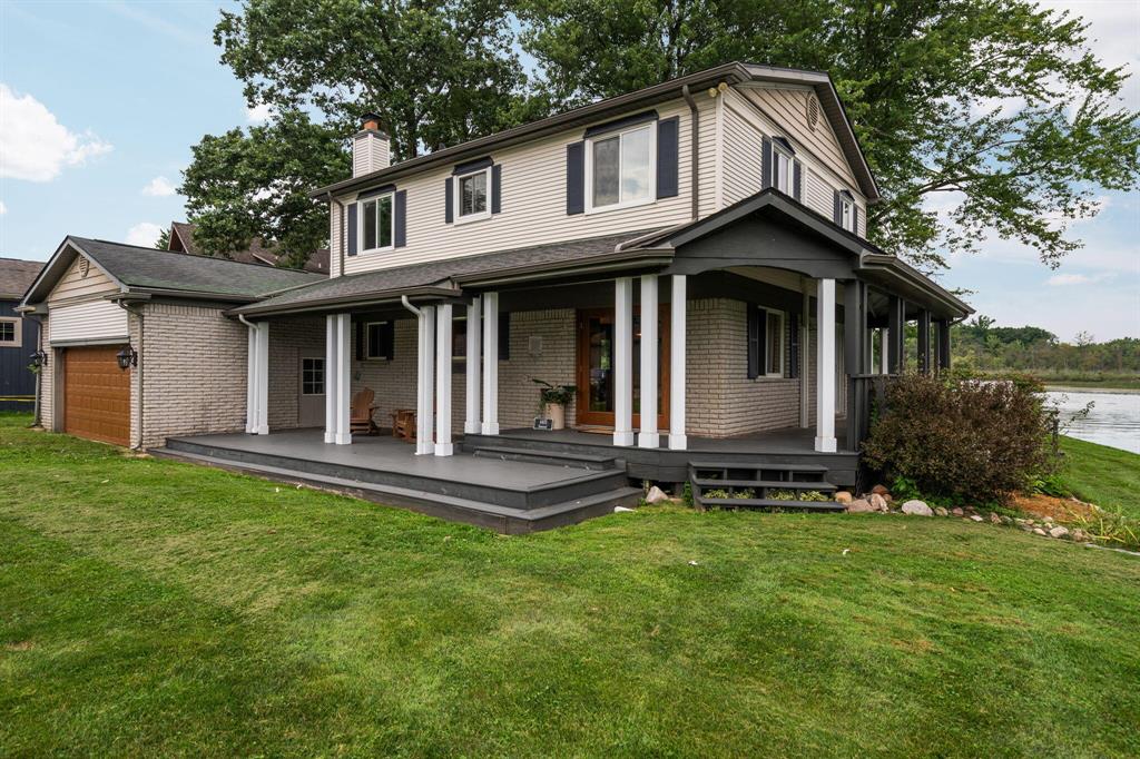 Lakefront Gem on Gallagher Lake, part of the Portage Chain of Lakes. Premier corner lot with 337 feet of newer seawall, offering panoramic, unobstructed views of Gallagher Lake with tranquil sights & sounds of nature in every season. Inside, the home offers an open-concept kitchen with a spacious island & sweeping lake views from nearly every window. Living room with fireplace & family room, perfect for entertaining. 4 bedrooms & 2 full baths including a primary suite with en-suite bath. The expansive yard offers plenty of space for outdoor fun--and ample room for all your boats & water toys. Enjoy lake life, including the terrific annual Gallagher fireworks show from your own front yard. Soak in the views from sunrise to sunset they are truly nforgettable!