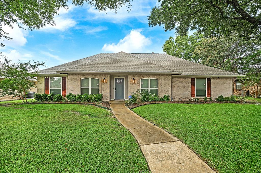 Remodeled 3-bedroom, 2.5-bath home with timeless charm and modern upgrades. Curb appeal features German Smear brick, cedar shutters, and mature trees.Inside: renovated kitchen with granite countertop, whole house soft-close cabinetry, and 2021 stainless appliances ( microwave, gas range, dishwasher ); flexible layout with secondary living area with wet bar, also front yard views office. Primary suite has walk-in closet; abundant storage throughout the house.Upgrades include: whole house security system, new roof (2025), gas line (2023), 2021 remodeled all baths, tankless water heater, luxury vinyl plank flooring, brick fireplace, epoxy garage with storage racks - exterior access and automatic door, and large backyard with sprinkler system, perfect for gardening & entertaining.Move-in ready and designed for comfort and style.