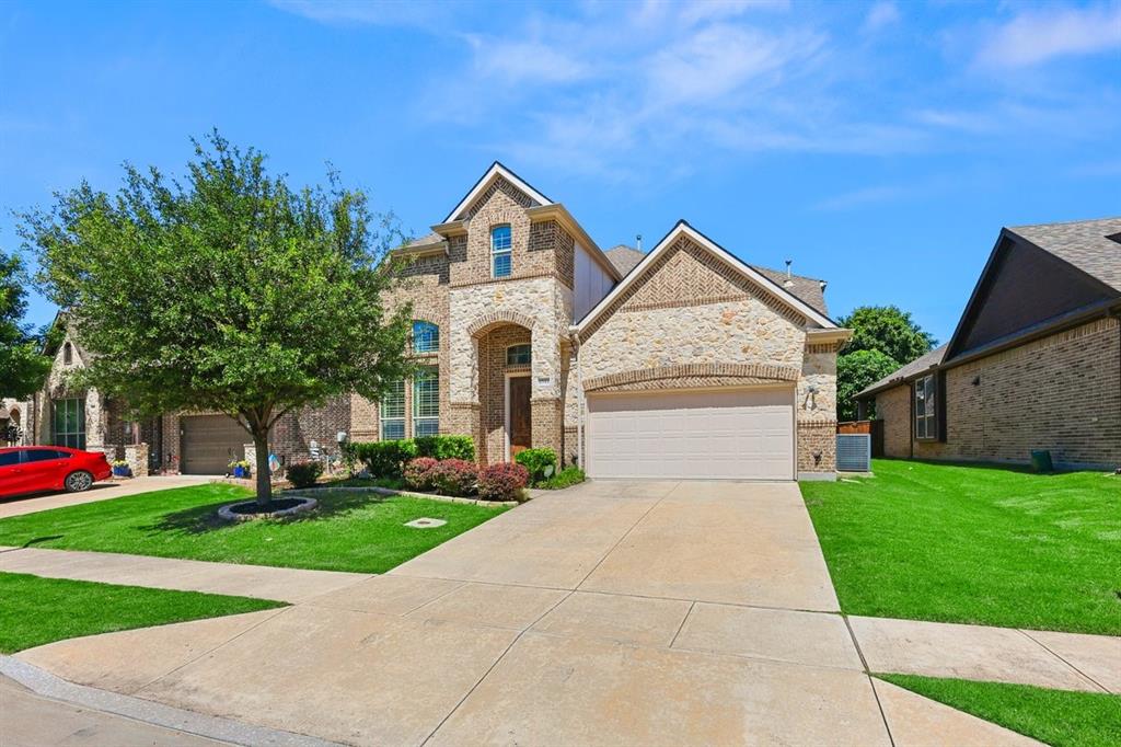 Delight in this beautifully appointed home located in highly desirable Canyon Falls in Argyle ISD. Just a short walk from both Argyle South Elementary & Argyle High School. This 4 bed 3.5 bath 3 car garage offers luxury & convenience for families & nature enthusiasts! Throughout the first floor, you'll find beautiful engineered wood flooring and elegant plantation shutters. Experience a grand entry with a striking spiral staircase and a flex space that can be used as a formal dining room or home office. A butler's pantry guides you into the chef’s kitchen, complete with elegant white cabinetry, stainless steel appliances, and a generous island perfect for casual dining and entertaining. The kitchen opens seamlessly into a spacious dining and living area highlighted by a dramatic stone fireplace with gas that extends to the ceiling. After a long day retreat to your primary suite featuring a wall of bay windows, a luxurious en-suite bath with a large walk-in shower, garden tub, dual vanities, and an expansive walk-in closet. Upstairs you'll find a large game room with 3 bedrooms and 2 bathrooms, perfect for family or guests no matter how long they stay. The backyard is perfectly sized and includes a vast covered patio ideal for outdoor dining and gatherings with family and friends including a built-in gas making it easy to connect your grill or outdoor kitchen. Community amenities include a resort-style pool, fully equipped fitness center, and extensive walking trails that promote an active and connected lifestyle. At the center of the community is the expansive Graham Branch Creek Preserve with 200 acres of natural open space, oak hammocks, upland habitat and wetlands that are activated with a historic hay barn, dog park, numerous trailheads and many other gathering places; all connected by 10 miles of paved trails and approximately 4 miles of natural trails.  Easy access to FM-1171, 35W, US-377, Hwy 114, Tanger Outlets, and Roanoke the Unique Dining capital of TX.