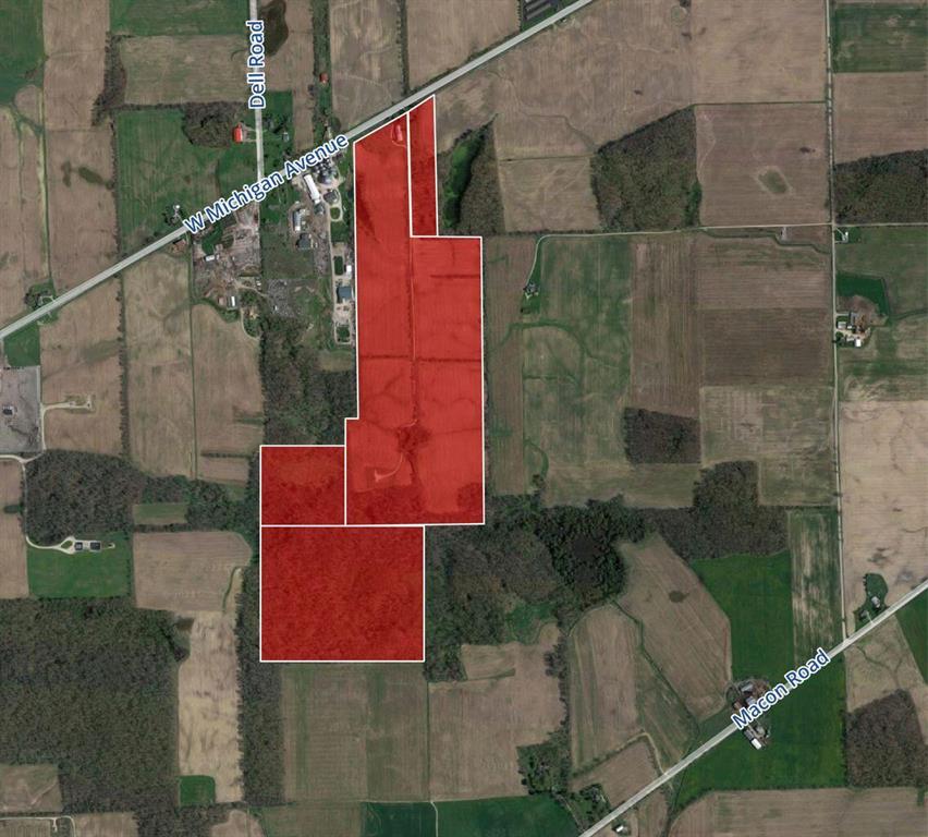 Four Parcels equaling over 148 acres with approximately 880 feet of frontage on Michigan Avenue in Saline Township. Great central location with easy access to US23 & M52.  Traffic count is 10,750+ cars daily. Michigan Avenue is a busy thoroughfare that runs between Detroit and Chicago with many communities in between. The property is zoned agricultural but has the potential for commercial use (subject to municipality approval). The main parcel (92.52 acres) offers a farmhouse with over 2,700 square feet, a pole barn, and a large outbuilding. The properties offer a great combination of woods, open fields, farmland and a stream. $13,500 per acre. Current use is Agricultural,Commercial,Residential.