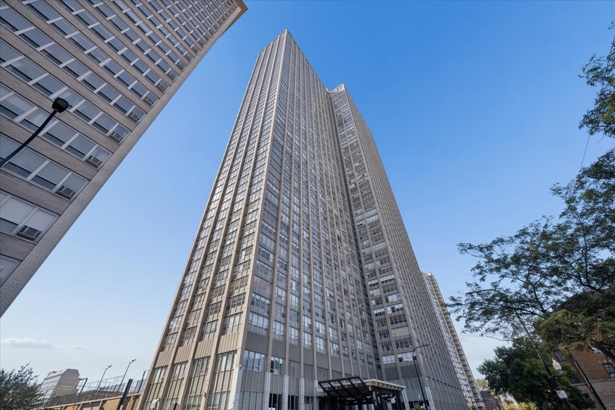 Fantastic value for this northeast corner unit at Park Place Tower! Filled with natural light, this spacious home features wall-to-wall windows in the living and dining areas, hardwood floors throughout the main living spaces, and carpet in both bedrooms. The entire unit has just been professionally painted and updated with new light fixtures. The bedroom carpets were also professionally steam cleaned after the photos were taken and present beautifully.  The large, open living and dining areas offer plenty of space for entertaining, while the open-concept kitchen features granite countertops, oak cabinetry, and stainless steel appliances. The spacious primary bedroom includes an en-suite bath and generous closet space. The second bedroom offers a large window, ample space, and a sizable closet.  Park Place Tower is a full-amenity building offering exceptional convenience and an impressive array of features, including an outdoor pool and sundeck with cabanas, grilling area, party room with pool table, fully equipped fitness center, dog run, theater room, 24-hour door staff, on-site laundry, and an in-building market.  Ideally located just one block from the lakefront, with easy access to bike and running trails, golf, tennis courts, restaurants, nightlife, and public transportation. A deeded valet parking space, #VO86, is available for an additional $20,000.