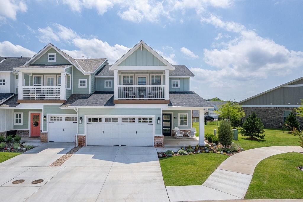 Welcome to Bungalow Heights, where timeless charm meets modern convenience in the heart of Edmond! Discover the perfect balance of style, comfort, and efficiency in this better-than-new end-unit townhome, part of the highly desirable Wrightsville Plan by McCaleb Homes. Thoughtfully designed with elevated finishes, this home offers three spacious bedrooms and three full bathrooms, including a private ensuite guest room ideal for visitors or multi-generational living. Inside, you’ll find a seamless blend of warmth and sophistication: luxury vinyl flooring (waterproof and scratch-resistant), custom built-ins, a cozy dining bench, and a sleek pocket office for remote work or organization. The open-concept kitchen showcases timeless design with a farmhouse sink, quartz countertops, and stainless steel appliances, all included! Enjoy your mornings on the charming upper balcony with peaceful views that evoke coastal serenity, right here in Edmond.

This is low-maintenance living at its best with HOA coverage for yard and exterior maintenance, allowing you to enjoy life’s finer things. Residents of Bungalow Heights enjoy resort-style amenities, including:
A sparkling community pool, 
A fully equipped fitness center,
Beautiful walking trails around a private pond,
Outdoor gathering areas perfect for entertaining, Gated entry for added, privacy and peace of mind,
Neighborhood well for irrigation. 

This home truly offers a lifestyle, not just a location. Move-in ready and meticulously maintained, simply unpack and enjoy!
Call today to schedule your private tour of this exceptional Bungalow Heights home.