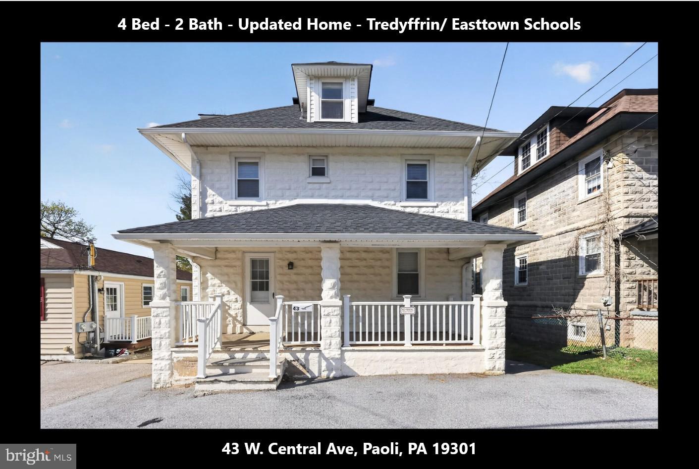 Open House Saturday 1 to 3pm and Sunday 12 to 2 pm, April 18th and 19th - Finding a move-in ready single-family home with this many updates at this price point—especially in the award-winning Tredyffrin-Easttown School District, is rare. This home has been thoughtfully updated throughout, including Central Heating and A/C, Kitchen, Bathrooms, Roof, Windows,  Luxury Vinyl Flooring, Finished Basement, and Water Heater.Inside, you’ll find a spacious and functional layout featuring 4 bedrooms and 2 full bathrooms, along with a large kitchen that opens into comfortable living space. The finished basement adds valuable extra room for a family area, home office, or play space.Step outside to a great backyard, perfect for relaxing or entertaining. Off-street parking for up to 3 cars adds everyday convenience.The location truly stands out. Just a short 5-minute walk to the train, shops, and restaurants, making commuting and daily errands incredibly easy.