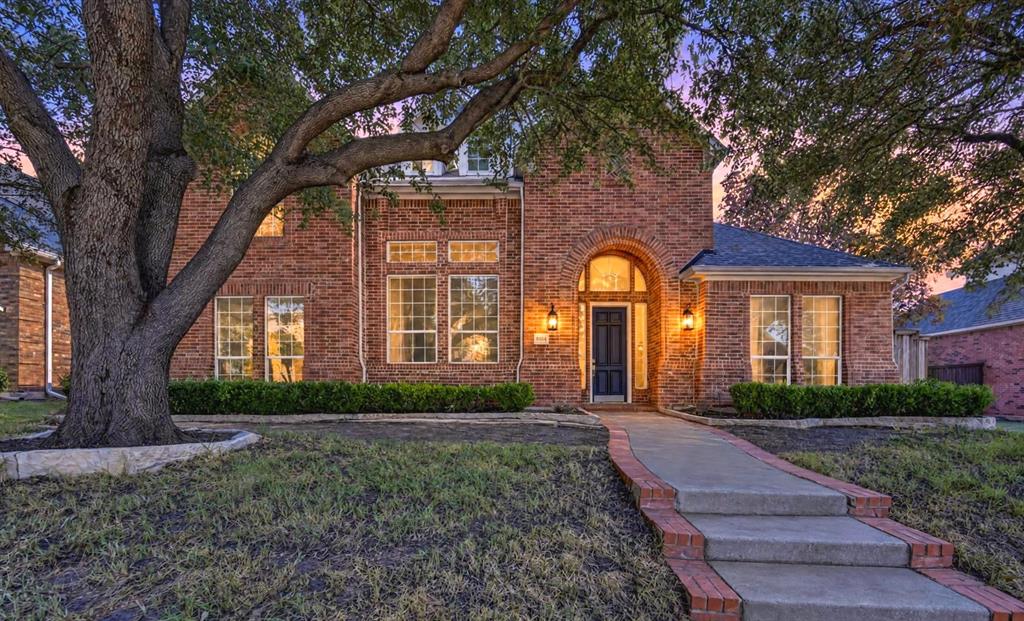 Nestled on a quiet cul-de-sac in the coveted Highland Ridge neighborhood, this timeless Huntington Home features a private pool and spa, quality craftsmanship, and a prime location within highly sought-after Plano ISD. The grand entrance boasts hand-scraped wood floors, soaring ceilings, elegant crown molding, upgraded light fixtures, and a staircase accented by wrought iron spindles. Highlighting the open-concept layout, a custom Italian marble double-sided fireplace brings warmth to both formal gatherings and casual evenings, seamlessly transitioning into a cozy stone hearth on the adjoining side. The spacious chef’s kitchen serves as a central gathering point, equipped with stainless steel appliances, a 6-burner gas cooktop, a built-in Viking refrigerator, an ice maker, and instant hot water for complete culinary convenience. The private home office features French doors and convenient direct access to the primary closet. Unwind in the beautifully updated primary suite showcasing a bay window sitting area, dual-sink granite vanity, soaking tub, frameless shower, custom sliding barn door, and a huge custom closet. Upstairs, a large game room provides flexible space for recreation or relaxed evenings. Outside, your private backyard offers a heated pool and spa powered by upgraded Jandy equipment, along with a covered patio outfitted with a ceiling fan and a gas stub for easy grilling. Located near Russell Creek Park, a sprawling, 100+ acre Plano flagship park featuring a central fishing lake, extensive paved trail networks, and premier multi-sport facilities including dedicated cricket, soccer, and baseball fields. Take a first-person look at this gorgeous home! Click the Virtual Tour link to see the 3D Tour! This listing includes virtually staged photos.