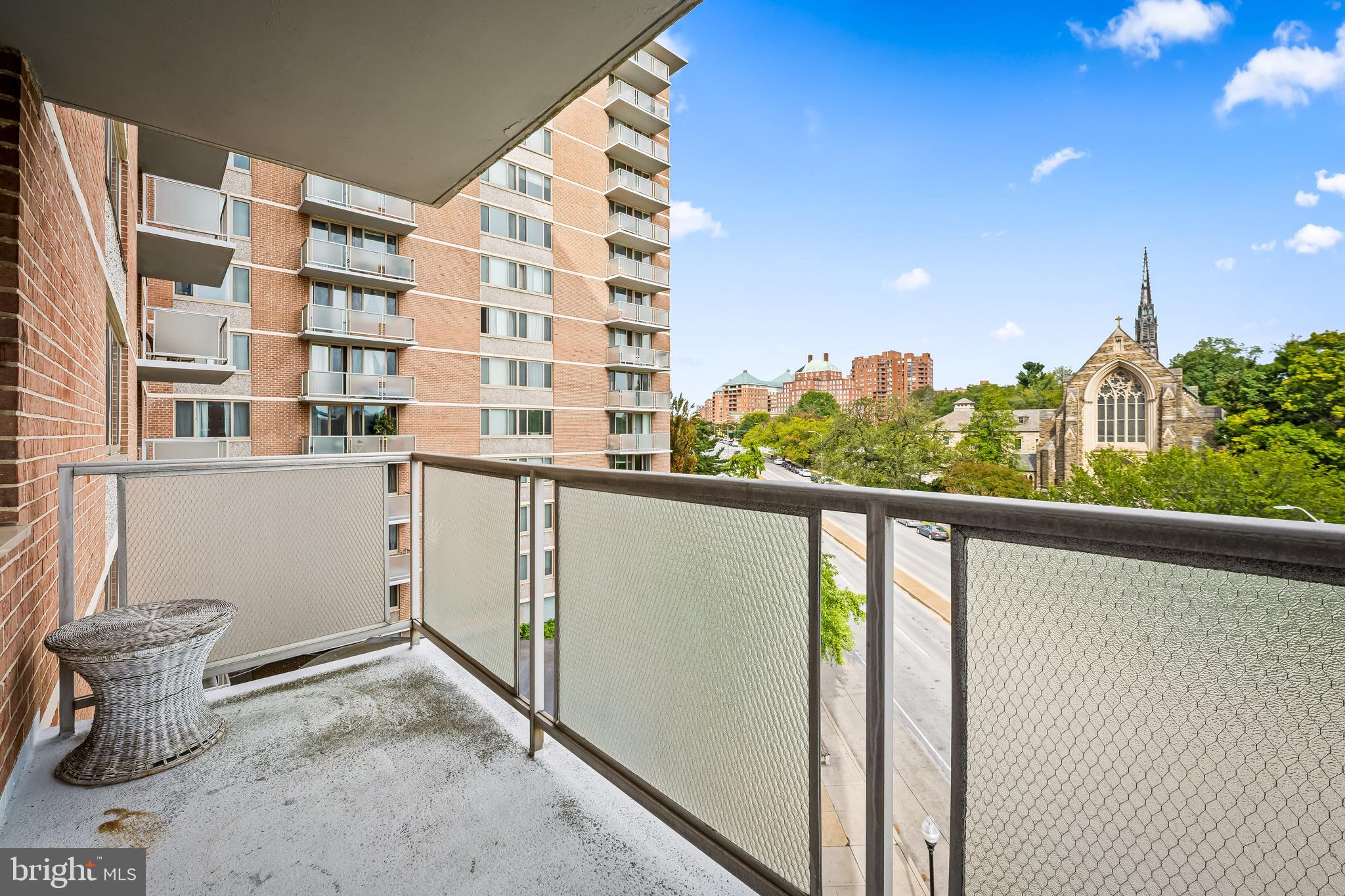 Rent includes the condo fee. This spacious 2 bedroom, 2 full bath unit includes almost 1100 square feet of living space and the ability to create another bedroom in the dining room area. Views from the balcony look to the North, with gorgeous site lines.  With two large bedrooms and two full baths, plus a walk in closet in the primary bedroom, this is one of the largest units in the building. This ideal location allows for easy access to JHU Homewood Campus, shopping, restaurants, and Charles Village. Parking is available at $50 a month in the garage attached to the building.  The 24-hour front lobby security allows for easy delivery of Door Dash and more, plus package and mail delivery.  Enjoy building amenities such as an exercise room, rooftop pool and sundeck, laundry facilities, and a meeting room. The windows and balcony door in unit 502 were recently replaced and the condo fee includes heat, air conditioning, sewer, water, and more.