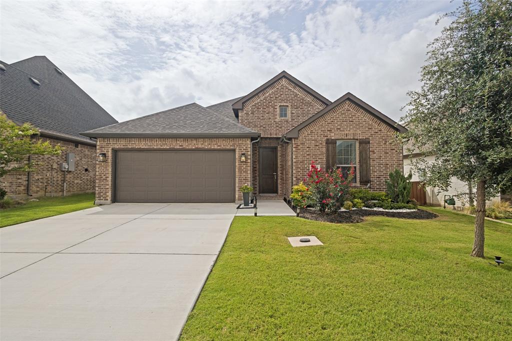 Beautiful custom-built Drees single story home located in the City of Flower Mound, zoned to Argyle ISD schools! Filled with abundant natural light, this stunning home offers a light and bright open-concept layout with soaring cathedral ceilings in the living room. The home features 4 bedrooms, 3 full bathrooms, plus a dedicated office or study that is currently being used as a home gym. Gorgeous engineered hardwood floors flow throughout the main living areas, complemented by a modern wood-beam fireplace that serves as a striking focal point. The chef-inspired kitchen boasts a gas cooktop, stainless steel farmhouse sink, decorative pendant lighting, and ample space for gathering. The open floor plan offers a flexible space for everyday living and gatherings. The living room is equipped with modern remote-controlled textured roller shades for added style and convenience. Step outside to a tree-lined backyard offering a versatile space for outdoor relaxation and enjoyment. Trailwood residents enjoy walking trails, a community pool, clubhouse, playgrounds, and common areas. Conveniently located near the upcoming H-E-B, Harvest Town Center, Argyle ISD schools, and major roadways. Don’t miss the opportunity to own this thoughtfully designed home in Trailwood. Schedule your showing today!!