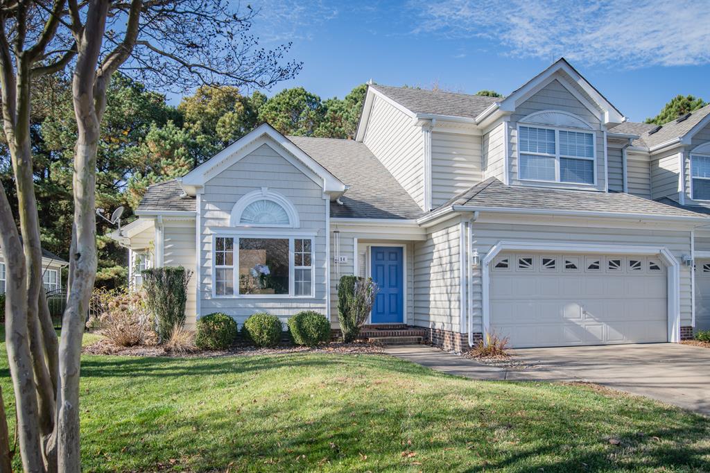 This spacious 4 bdrm/3 bath COASTAL CARRIAGE HOUSE includes a fenced-in backyard overlooking a wooded area, which enhances privacy while enjoying the patio. W/in reasonable walking distance to the Bay, this beauty is virtually maintenance-free. Spacious rooms, lots of light, vaulted ceilings & sunroom. Generously sized 1st flr bdrm with large walk-in closet & private bath, fresh kitchen w/ pantry & plenty of cabinets, & comfortable seating. The open dining/living area, with vaulted ceilings & cozy fireplace is great for entertaining. The 2nd bdrm and bath are also on 1st flr. 2 more spacious bdrms w/ another bath & large loft are on the 2d floor. Bay Creek is a gated community w/ tennis, pool, private sandy beach & walking trails. Golf course & fitness center memberships are available.