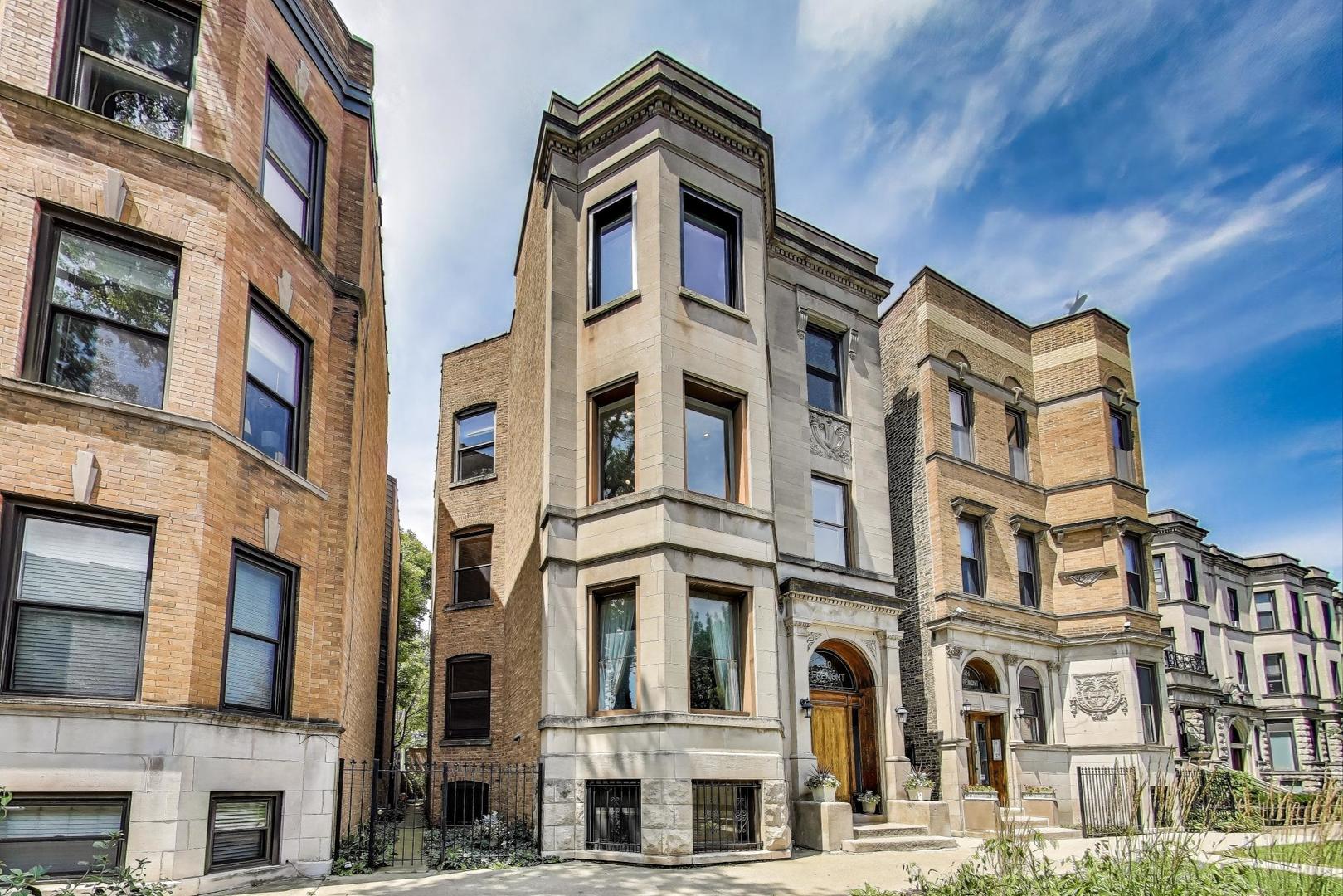 Need Space ! Approximately 2000 ft. ,beautiful extra wide Greystone inside of magical Wrigleyville . The kitchen has endless countertop space, open concept the living space is divided into two areas one for home theatre and the other for relaxing in front of a warm fire and plenty of room for dinning room and a Zoom Room for creation and obligation. The design of the deck has a separate space for you grill yielding uninterrupted space for your outdoor dining and lounging area. Unit has in-unit washer/dryer and comes with one garage spot. THE BUILDING has been very well maintained with new decks in 2014 which have been sealed three times since, tuck pointing to all three walls, roof maintenance including silver coating, sealing of coping stones, newer flashings.  Walkable to WholeFoods, Jewel, Dollop Coffee, Starbucks, lakefront, crossfit/gym, all within 5 blocks.