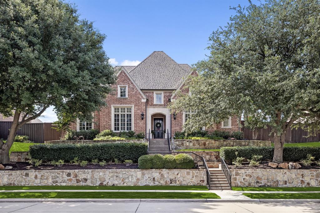 Welcome to an exquisite sanctuary nestled within the prestigious Lexington-Twin Creeks community. This elegant residence, built by Sanders Custom Homes, features 5 luxurious bedrooms and 6 impeccably designed bathrooms + a first floor guest suite, double staircases, neutral colors throughout--perfect for the most discerning buyer. Situated on an expansive elevated lot, the backyard paradise features a sparkling pool, spa, covered patio, grassy yard, and lush landscaping + an automated gate for an additional layer of privacy and security. Upon entering the home, you will find spacious formal living + dining rooms featuring rich hand scraped hardwood flooring. The Chef's gourmet island kitchen is adorned with updated quartzite countertops, premium Wolf + Sub-Zero appliances, updated lighting--open to the spacious family room making it the perfect space for entertaining! The family room offers a cast stone fireplace and wall of windows to the serene resort-style backyard. The primary retreat is an oasis of tranquility, complete with a spacious walk-in closet + luxe spa-like bathroom with built-in cabinetry. The handsome library features built-in bookcases and coffered ceiling. Entertain with ease in the sophisticated media + game rooms, complete with wet bar + wine fridge. Step outside and indulge in the serene ambiance of the sparkling custom pool surrounded by lush trees and landscaping, ensuring privacy and relaxation. Great floored attic storage + large 3-car garage with epoxy floor, storage cabinets. Seller updates include roof + gutters 2024, pool resurfacing 2024, total landscape redo 2024, pool filter + heater 2021. Neighborhood amenities include golf, pickleball, tennis, basketball, 2 pools, playgrounds, greenbelts, miles of walking-bike trails. Highly acclaimed Allen ISD, walk to Evans Elementary. Convenient to major commuting highways, DFW airport, new Terrell Recreation Center, HEB, Watter's Creek, new shopping + dining areas. This one checks all the boxes!