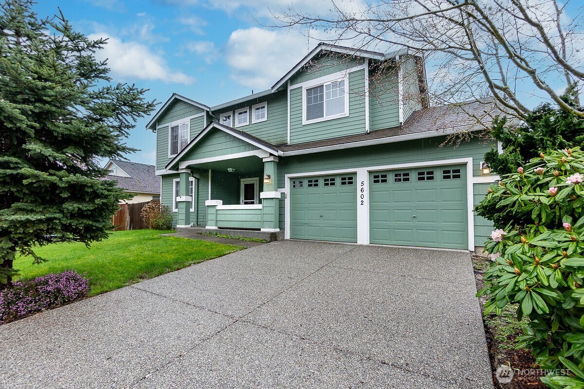 Lovely 3 bedroom home with all new carpet, flooring and paint. This home features a formal living room with cozy gas fireplace and vaulted ceilings. Living room also has large windows to capture those beautiful sunny days. Dining area has glass slider that opens to a large deck for outdoor entertaining and a fully fenced yard. Upstairs has 3 bedrooms, primary bedroom has its own primary bathroom. Separate laundry room is also on the main floor with entrance to the 2 car garage. The covered front porch sets a very welcoming feeling. Close to shopping, schools, freeway and public transportation.