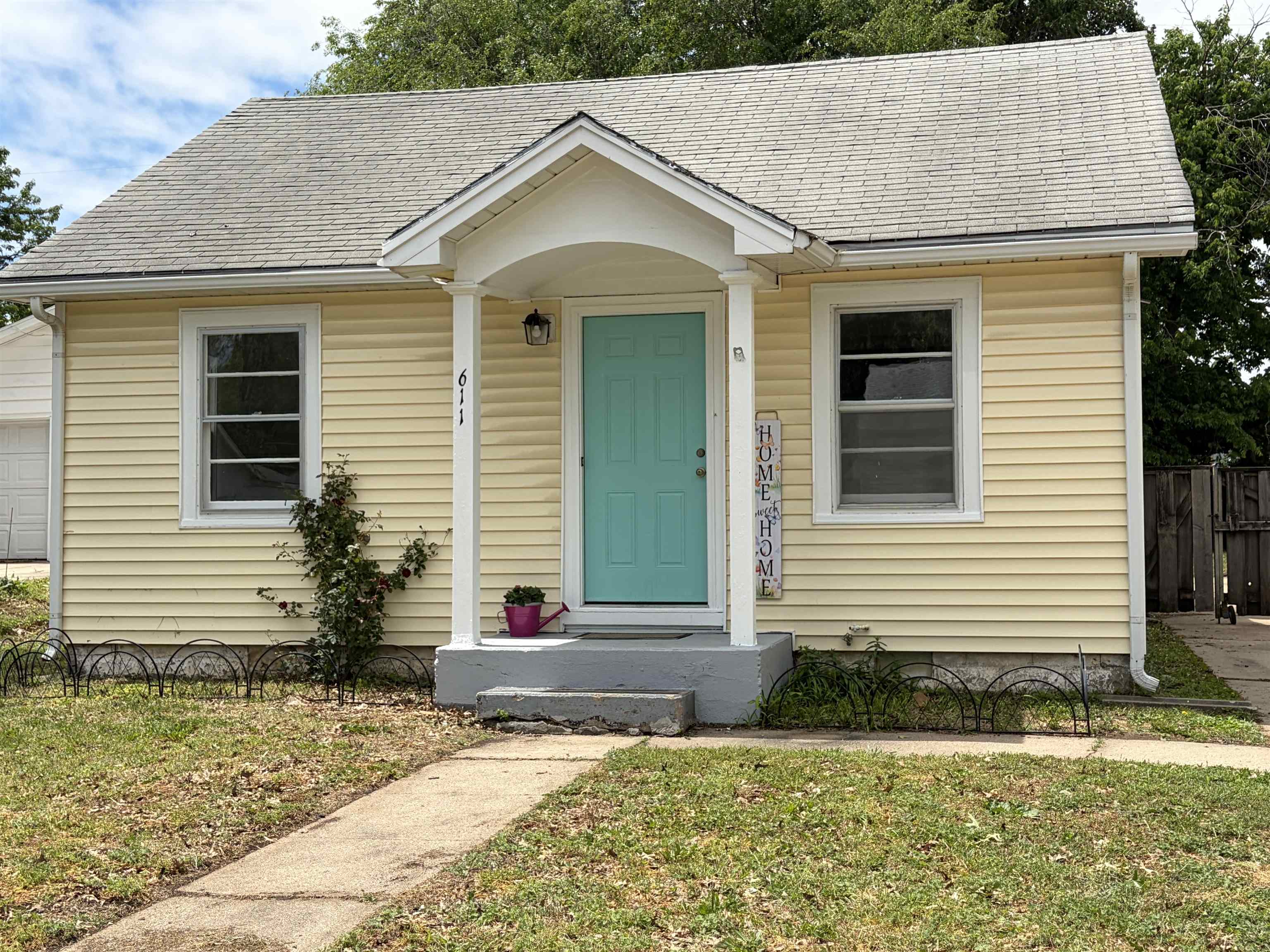 This charming 2-bedroom, 1-bath home offers 817 square feet of comfortable living space with valuable updates throughout. The HVAC system is less than three years old and operates at 95% efficiency, giving you reliable comfort and lower utility costs. The kitchen features a dishwasher and an abundance of cabinets, providing exceptional storage and a highly functional workspace. Outside, the fenced backyard offers plenty of privacy, with most of the fencing designed to create a secluded feel. A rock garden adds character and low-maintenance appeal, and the storage shed provides convenient space for tools, equipment, or hobbies. This home blends efficiency, charm, and practicality.