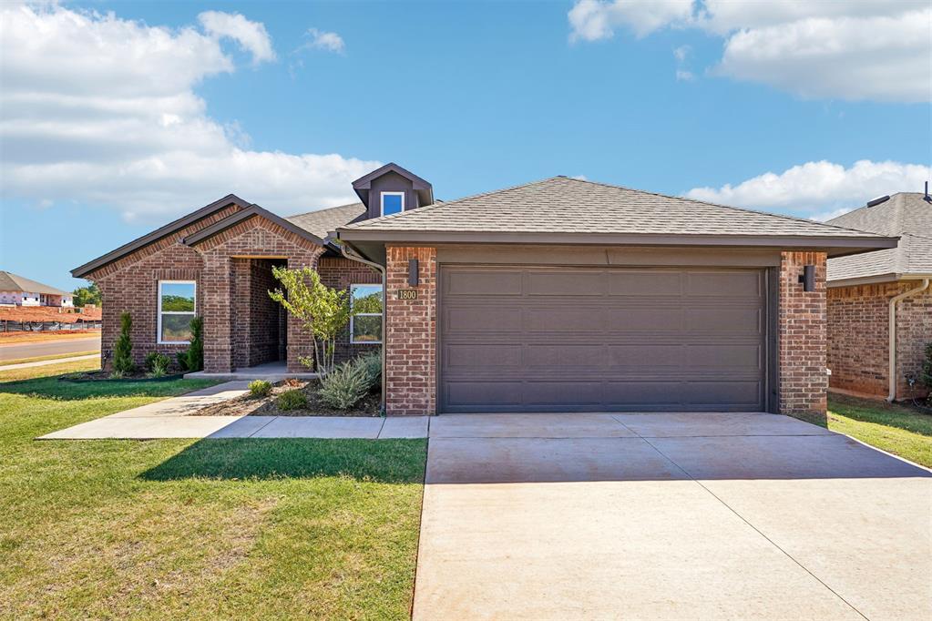 Corner lot in the desired Moore Schools District located in a brand new community. This one won’t last! Welcome to the Andrew floor plan, our most popular design thanks to its functional split layout that maximizes space in every area of the home. Enjoy easy entertaining in the open-concept living, dining, and kitchen space featuring a large center island and views to the covered back patio. The kitchen is packed with upgrades including stainless steel Samsung appliances, a 5-burner gas range, soft-close cabinets, quartz or granite countertops, and plenty of storage. Unwind in the spacious primary suite with a spa-like bathroom offering a large double vanity, tiled shower, soaking garden tub, and an oversized walk-in closet. Secondary bedrooms are generously sized, each with its own walk-in closet. Even the laundry room delivers with extra built-in storage shelves and a convenient hanging rack. This new construction home includes a 1-year builder warranty, 10-year structural and foundation warranty, and a 5-year termite warranty for added peace of mind. Located in the brand new Cypress Creek neighborhood in Moore, OK, this home offers quick access to Moore, Norman, South OKC, Tinker AFB, I-35, and I-240. Just minutes from top-rated schools, parks, shopping, and dining, this is an incredible opportunity you don’t want to miss!