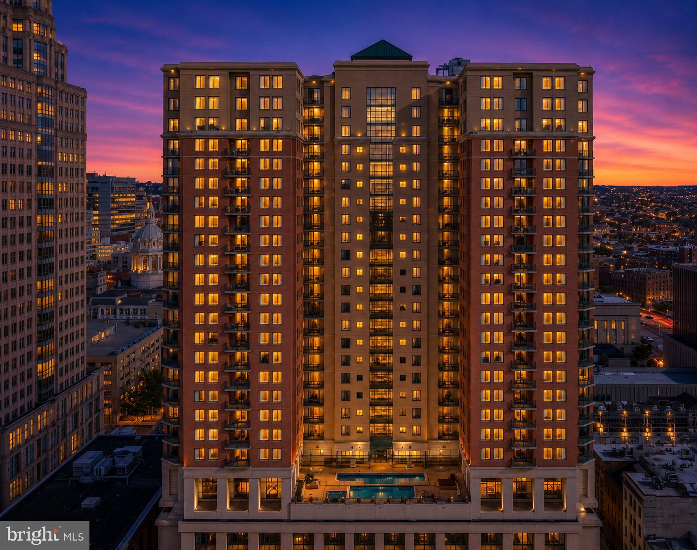 Experience elevated city living in this beautifully maintained 1-bedroom, 1-bath condominium in the sought-after 414 Water Street. Located on the 13th floor, this light-filled residence offers an open-concept layout with hardwood floors, a cozy gas fireplace, and a private balcony showcasing stunning city views. The kitchen features granite countertops, stainless steel appliances, and a breakfast bar, creating the perfect space for everyday living and entertaining.The spacious bedroom offers direct access to the full bath, while the convenience of an in-unit washer and dryer makes daily living effortless. This unit also includes a deeded garage parking space and a large private storage unit conveniently located just across the hall.Residents enjoy exceptional amenities including 24-hour concierge service, secure building access, a fitness center, outdoor pool, business center, club room, and meeting spaces. Ideally situated just steps from the Inner Harbor, Harbor East, restaurants, shopping, entertainment, and major commuter routes, this home offers the best of Baltimore's vibrant downtown lifestyle with comfort, convenience, and luxury all in one.