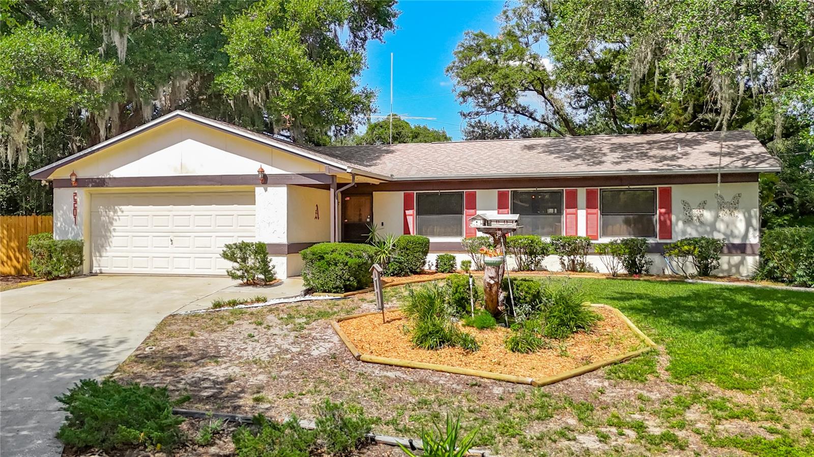 Perfectly located in the heart of Brandon, this beautiful 4 bedroom, 2 bath, 2 car garage home offers comfort, space, and convenience — all with NO HOA and NO CDD fees! Situated on an oversized pie-shaped cul-de-sac lot, this property delivers exceptional curb appeal and plenty of room to enjoy both inside and out.Step through the solid wood front door into a welcoming living room and spacious dining area, ideal for entertaining and family gatherings. The kitchen truly serves as the heart of the home, featuring a breakfast bar, cozy nook area, and peaceful views of the backyard and covered lanai. Just off the kitchen, the inviting family room provides the perfect place to relax and unwind.Designed with a desirable split floor plan, the private primary suite includes a generously sized bedroom, walk-in closet, and ensuite bath. On the opposite wing of the home, you’ll find three additional bedrooms and a shared full bathroom, offering plenty of flexibility for family, guests, or a home office setup.Outdoor living is a standout feature with a covered and screened lanai showcasing a picture-perfect fireplace, plus an extended fully screened area perfect for year-round enjoyment. The oversized backyard is a rare find with ample space for boats, RVs, trailers, and all your recreational toys. An additional storage shed provides even more functionality and convenience.Additional highlights include: Oversized cul-de-sac lot, Split bedroom floor plan, Covered and extended screened lanai, Outdoor fireplace, Storage shed, Room for boats, RVs, and extra vehicles,Well-maintained and move-in ready condition.Conveniently located - just minutes from the Selmon Expressway, I-75, shopping, restaurants, entertainment, and grocery stores. Easy commute to MacDill Air Force Base and downtown Tampa. DO NOT MISS THIS ONE! Investors welcome....This well-cared-for home combines space, location, and freedom with no community restrictions — a rare Brandon opportunity you won’t want to miss!