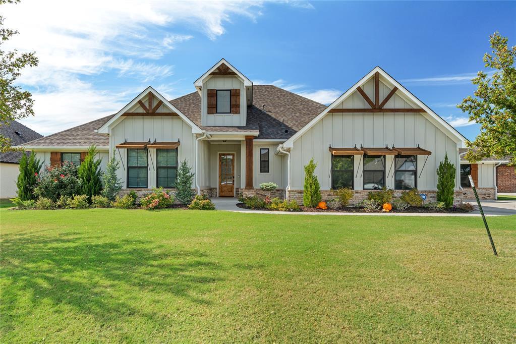 Better than new home with so much flexibility! The layout is perfect for multi-generational living and entertaining. The primary suite is situated in its own corner for ultimate privacy & features a large two-person corner tub, double vanities, shower, & large walk-in closet. Behind the barn door you will find a wing with three bedrooms, a full bathroom, & a separate sitting/play area.  On the opposite side of the home there is a fifth bedroom with the third full bath that is ideal for a mother-in-law suite or guest room. In this hallway you will also find the large bonus room that can be setup as a theatre, office, or playroom. The kitchen has a beautiful island, lots of cabinets, & a corner pantry. Better than new with a fully fenced .57 acre lot, storm shelter, & a custom blind package (that cost around $7,000) with sliding shade for the back door. Neighborhood backs up to the beautiful South Lakes Park and is located in the sought after Moore School District.