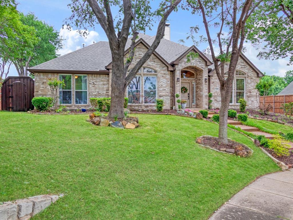 Just in time for summer—your private backyard retreat awaits! This beautifully updated home with pool and spa is perfectly situated on a quiet cul-de-sac in the highly desirable Hills at Prestonwood in West Plano. Featuring a rare second-story addition, this exceptional property blends sophisticated style with modern comfort and flexible living space. The gourmet kitchen is the heart of the home, showcasing white cabinetry, granite countertops, tile backsplash, stainless steel appliances, and a spacious breakfast room—ideal for both everyday living and entertaining. The open-concept layout flows seamlessly into the expansive study, formal dining, and inviting living area, highlighted by a stunning stone fireplace. The primary suite offers a true retreat with a spa-like bath featuring dual vanities, a walk-in enclosed shower, Jacuzzi tub, and a generous walk-in closet. 2 Additional bedrooms with game room downstairs.  Upstairs, you’ll find a spacious game room along with two additional bedrooms connected by a Jack-and-Jill bath—perfect for family or guests. Meticulously maintained and thoughtfully updated, this home includes a 2023 roof, energy-efficient windows, Trane HVAC systems with electronic air cleaners, foam insulation in both walk-in attics, tankless water heater, luxury tile plank flooring, fresh interior paint, and an electric driveway gate. Ideally located with premier shopping and dining, and within walking distance to The Clubs of Prestonwood golf course and Arbor Hills Nature Preserve. Residents love the charm and walkability of this established neighborhood. An exceptional opportunity to own a move-in ready home with resort-style outdoor living in one of West Plano’s most sought-after communities.