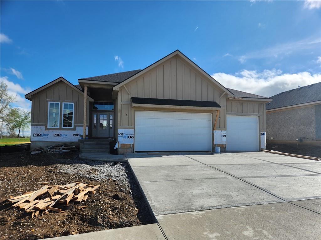 Don't miss this fantastic Shea II ranch plan by DCB Homes. This hard-to-find true ranch features 3-bedrooms on the main level and a finished lower level with a fourth bedroom, third full bath and rec room. The main level is warm and inviting with its bright, open layout and vaulted ceiling spanning the kitchen and great room with fireplace. The kitchen has a large island, walk-in pantry and abundant cabinet space. Step out on to the covered patio from the spacious dining area perfect for summer evenings and entertaining guests. The primary suite won't disappoint with a large walk-in shower, double vanities and a very generous walk-in closet. Adjacent to the closet is the laundry room for added convenience. Two additional bedrooms and a full hall bath are located on the opposite side of the main level. The finished lower level features a large rec room, fourth bedroom, third full bath and two large storage areas. This fabulous home is located in The Meadows at Valley Ridge, a maintenance provided community of Cedar Creek and includes mowing and snow removal as well as full access to Cedar Creek's amenity package which includes 3 pools, clubhouse, party room, 65-acre fishing lake, parks, pickleball courts, walking trails and more. Pictures are of a similar model. Taxes are estimated.