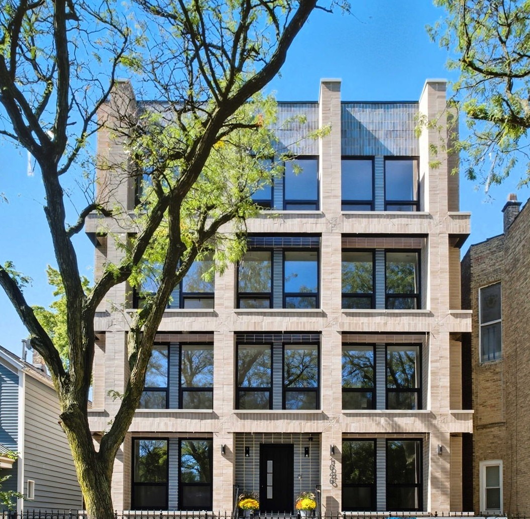 Welcome to to The Orchard Collection! This all masonry luxury NEW CONSTRUCTION 5-unit building is located in the leafy heart of Lincoln Park. Built with luxury, transitional finishes, multiple private outdoor spaces & garage parking. This stunning 3 bed 3.1 bath PENTHOUSE DUPLEX-UP WITH FULLY DECKED PRIVATE ROOF TERRACE has an intelligent spacious floor plan. Featuring dual living spaces - a gracious bright living room with  a statement fireplace - plus a great space for formal dining. The center of the home features a beautiful chefs style kitchen with integrated Sub Zero & Wolf appliances & beautiful two tone custom cabinetry, the island with waterfall quartz counters & butlers pantry with a wet bar with wine cooler and additional cabinetry. The kitchen opens to the large family room at the rear. HUGE SLIDING glass doors open up from the family room to a wonderful covered private terrace, fully paved & with an outdoor fireplace, wiring for sound, ceiling fan & recessed lighting. Rounding out the main level is the well placed powder room. Upstairs features the 3 bedrooms- including a luxurious primary suite - with a huge primary bedroom and FULLY DUAL BUILT OUT WALK IN CLOSETS. The bathroom features large format porcelain tilework, Kohler fixtures, oversized steam shower, super spacious double vanity & stand alone soaking tub. Additionally there are 2 other spacious bedrooms and 2 additional bathrooms (1 further en-suite). The unit features internal direct access to the fully built out roof deck - with the most stunning City skyline views you will see! Other highlights include: Concrete between units for additional sound insulation, European Windows, Professionally built out closets, custom trim & moldings, 8' doors throughout, Extra wide engineered white oak flooring, lightweight concrete between units for additional soundproofing,  custom porcelain tile work.