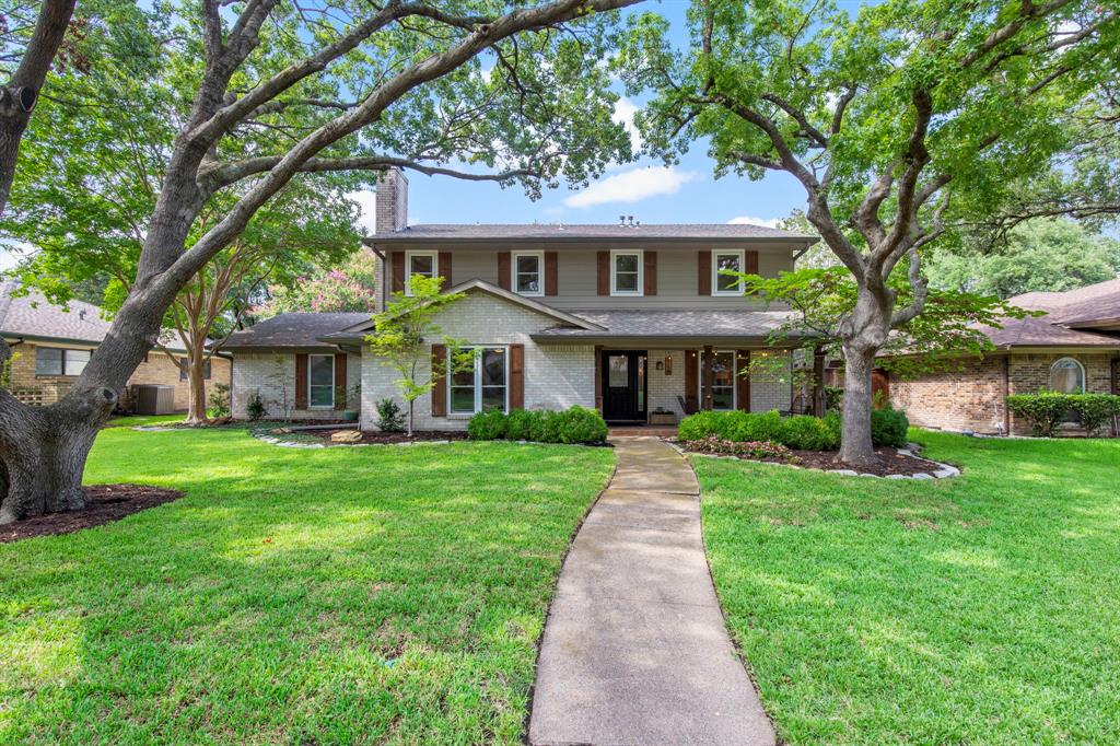 This charming home has undeniable curb appeal with two mature red oaks providing shade in the summer and gorgeous color when the leaves turn. The inviting covered front porch is the perfect spot to enjoy your morning coffee. Inside, the first floor is designed for entertaining with two spacious living rooms, a formal dining room, and an open kitchen with breakfast nook, all flowing together seamlessly, along with a convenient half bath. The updated kitchen features granite countertops, stainless steel appliances including a gas range and oven, a farmhouse sink, walk-in pantry with built-ins, and a mudroom hanging area. Upstairs, you’ll find four generously sized bedrooms, two full bathrooms, a laundry room, and a versatile loft area perfect for a desk or play area. Step outside into the stunning backyard—huge oak trees and blooming crepe myrtles create a natural canopy, while the newly installed TREX decking offers a low-maintenance outdoor entertaining space. A storage building adds extra functionality. Beyond its beauty, over $150k in major improvements are noted throughout including a new roof-2016, replacement of all cast iron plumbing with PVC, oversized gutters with custom leaf covers, energy-efficient windows, two newer HVAC systems with new ductwork, ceiling fans, LED recessed lighting, new electrical panel, and additional decorative fixtures. Ideally located with quick access to highways 75 and 635, as well as shopping, dining, and everyday conveniences, this lovingly maintained home combines modern updates, character, and comfort in one truly exceptional package.