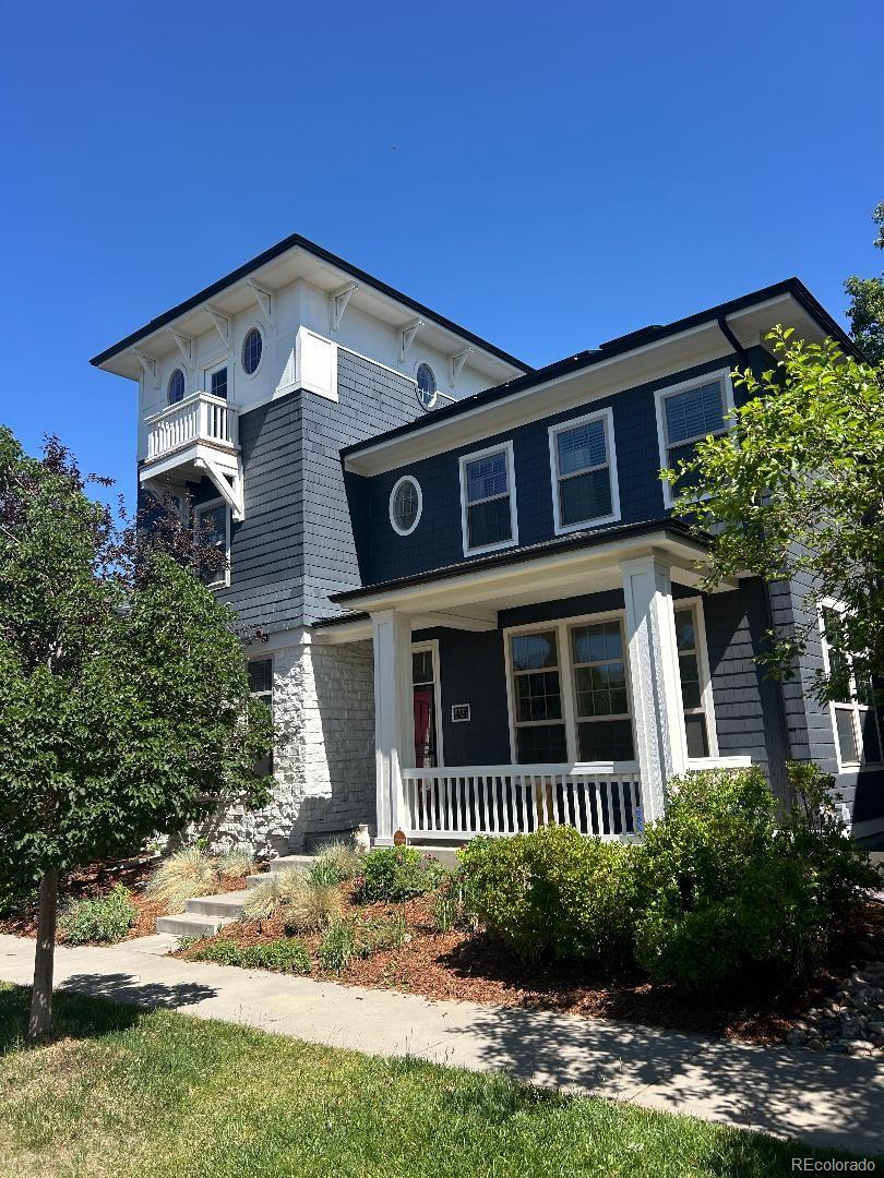 Professional Photos coming Tuesday 6/16.New to the market, this move-in-ready Harvard Communities home is in the highly sought-after Eastbridge neighborhood of Central Park. Recent updates include new carpet, refinished hardwood floors, fresh interior paint throughout the home, and new backyard sod, making the home truly ready for its next owner. The open-concept main level is filled with natural light and features spacious living and dining areas ideal for everyday living and entertaining. Built In Library shelving with Rolling Ladder. Dining Room features an Architectural tray ceiling with detailed molding. The chef's kitchen offers abundant cabinetry, a large center island, quality appliances, and seamless access to the outdoor living areas. Upstairs, you'll find spacious bedrooms, including a luxurious primary suite with fireplace and designed as a private retreat. The finished basement provides additional flexible living space perfect for a recreation room, home gym, guest suite, or media room. Enjoy Colorado living year-round in the beautifully landscaped backyard featuring a hot tub that is included with the home. Located in one of Central Park's most desirable neighborhoods and easy access to the Westerly Creek Trails. Residents enjoy convenient access to parks, trails, pools, schools, shopping, dining, and community events. This is a rare opportunity to own a Harvard Communities home in a prime Eastbridge location. Trails and open space surround this part of Central Park-Don't miss out!