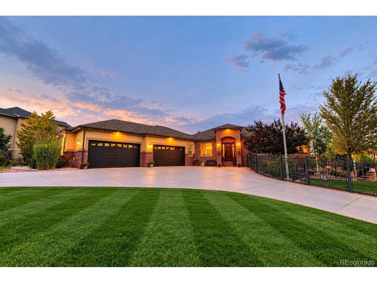 Welcome to this exceptional home located in Glen Eagle Estates, one of Thornton's most desirable neighborhoods. Offering five bedrooms, five bathrooms, an oversized four-car attached garage, and an incredibly versatile floor plan, this home combines impressive space with thoughtful updates and outstanding indoor-outdoor living. Step inside to vaulted ceilings and spacious living areas designed for both everyday comfort and entertaining. The updated kitchen features beautiful finishes, generous workspace, and a convenient butler's pantry. Just off the living room, an expansive deck with low-maintenance composite decking and a gas stub for your barbecue provides the perfect setting for outdoor dining and entertaining.The main level features two private bedroom suites, including the spacious primary retreat with a luxurious five-piece en suite bathroom. The second main-level bedroom offers its own private entrance and en suite full bathroom-an ideal setup for guests, or multigenerational living. On the main level you'll also find a private office. The finished walk-out basement dramatically expands the living and entertaining space. Downstairs you'll find three additional bedrooms, including one with its own en suite bathroom and another spacious enough to serve as a second primary suite. A separate three-quarter bathroom adds even more convenience, and an additional extra flex room perfect for a home gym.  The large entertainment area provides plenty of room for movie nights, game days, gatherings, or creating the ultimate recreation space. Step outside from the walk-out basement to a truly remarkable backyard featuring approximately $350,000 in professional landscaping. Designed to impress, this exceptional outdoor space creates a private setting for entertaining, relaxing, and enjoying Colorado's beautiful seasons. Contact the listing agent about the assumable loan under 3%!