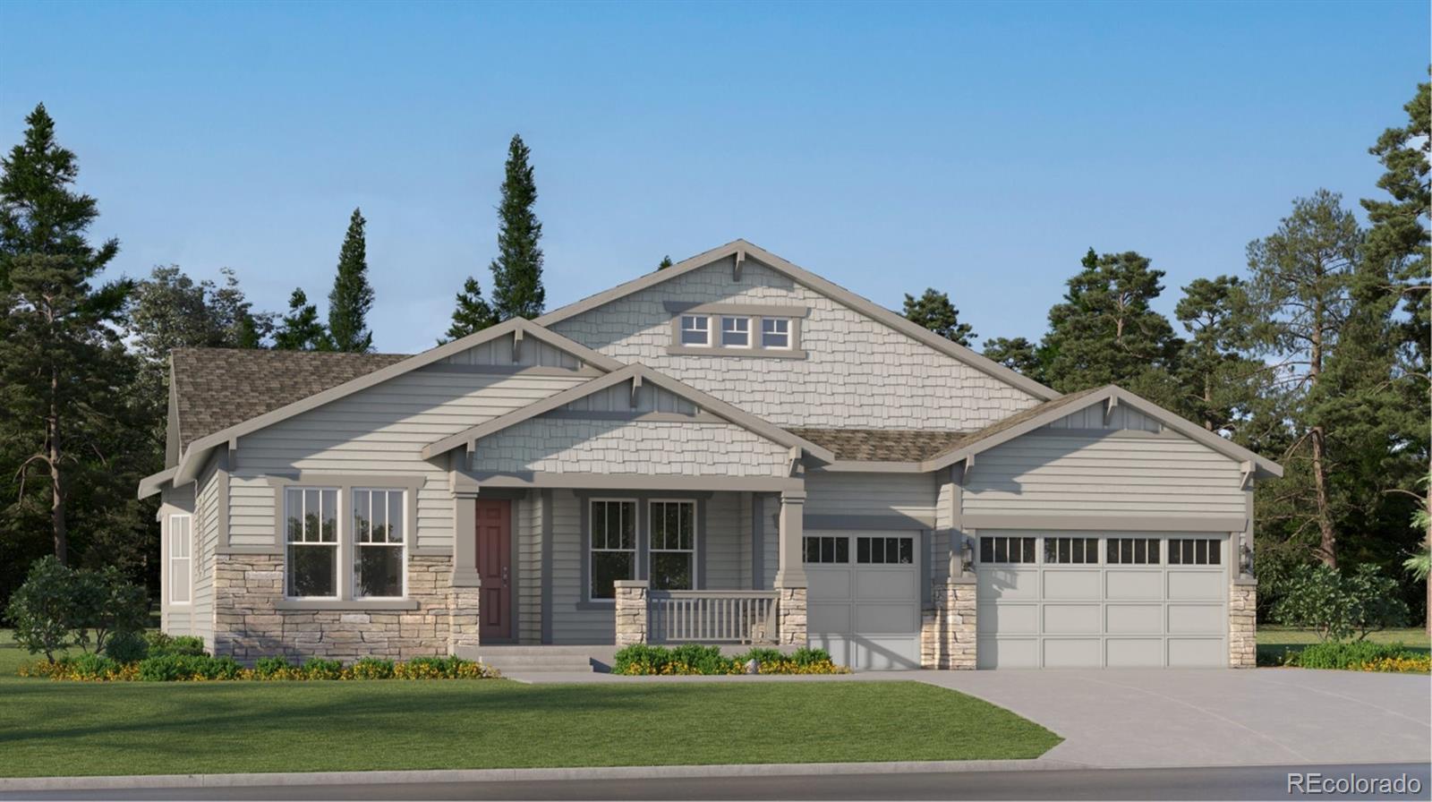 **Contact builder today about Special Financing for this home - terms and conditions apply**Anticipated completion August 2026! Beautiful Trevino Ranch plan in Macanta features 3 beds, 3.5 baths, great room, kitchen, study & unfinished basement for future expansion, 3 car garage. Relax on your covered back deck, a serene retreat.  Beautiful upgrades and finishes throughout including luxury vinyl plank flooring, stainless steel appliances, covered deck and more. The best of Colorado living the latest technology. This builder provides the latest in energy efficiency and state of the art technology with several fabulous floorplans to choose from. Energy efficiency, and technology/connectivity seamlessly blended with luxury to make your new house a home. What some builders consider high-end upgrades, the builder makes a standard inclusion. You will not be disappointed. This community offers single family homes for every lifestyle. Minutes from Castlewood Canyon State Park and a short drive to Denver for dining, shopping, entertainment and other amenities. So much to see and do in this charming community – something for everyone. Photos are model only and subject to change.