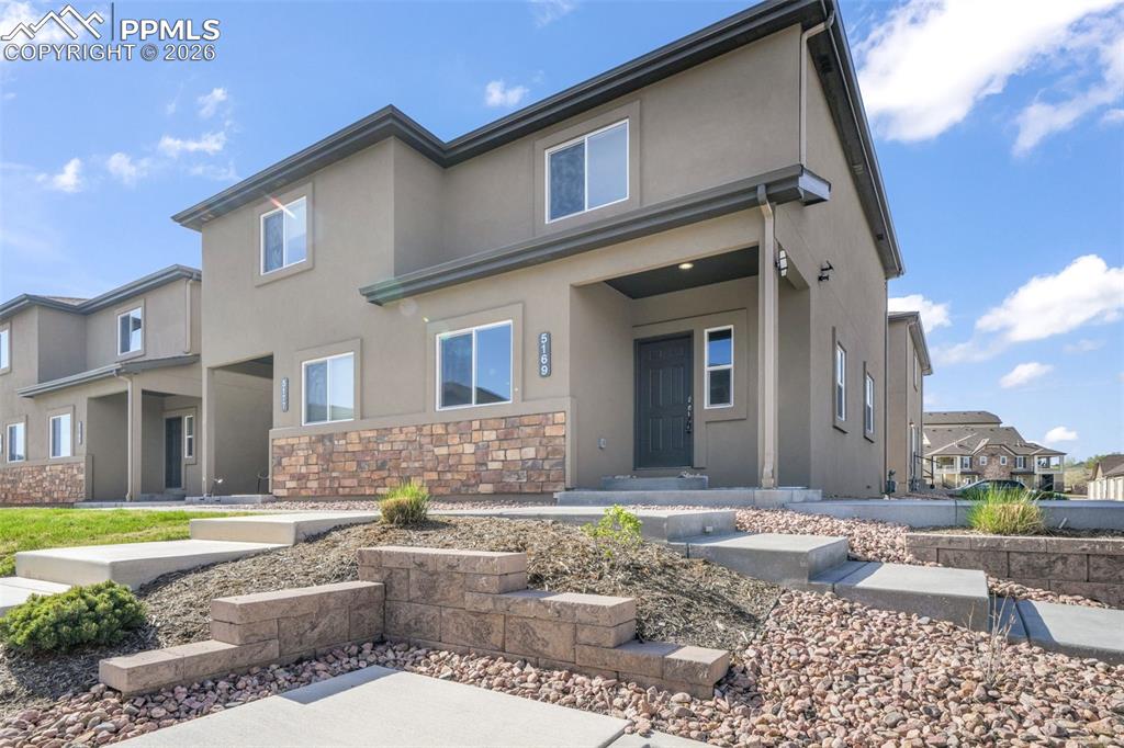 Welcome to modern, low-maintenance living in this beautifully built new townhome in the desirable Stetson Hills area. This thoughtfully designed floor plan and home offers the perfect blend of style, comfort, and convenience. Being a corner unit means additional privacy and bright natural light beaming from the windows. Inside, you’ll find inviting living spaces designed for both relaxing and entertaining, along with a functional kitchen featuring gorgeous cabinets and everyday essentials including a range, microwave, dishwasher, disposal, and more. Upstairs, both bedrooms offer privacy and comfort, including a spacious primary suite designed to feel like a true retreat. A 1-car garage adds practicality, while the newer construction provides peace of mind and modern appeal. With a giant unfinished basement, you have plenty of room to expand or use it for storage and extra space. Conveniently located near schools, shopping, dining, and the amenities of the Powers corridor, this move-in ready home is an outstanding opportunity for buyers seeking easy living in a fantastic Colorado Springs location.