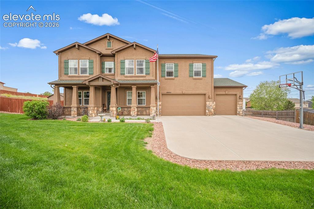 Tucked away on a quiet cul-de-sac and situated on a beautifully landscaped 1.17-acre fenced lot, this stunning custom home offers the perfect blend of luxury, comfort, and functionality. Featuring seven bedrooms, 4.5 baths, and thoughtfully designed living spaces across three expansive levels, this property is ideal for entertaining, multi-generational living, or simply enjoying elevated everyday living.From the moment you step inside, you’ll appreciate the warm alabaster walls, rich custom cabinetry, elegant tile flooring, and beautiful upgraded finishes throughout. The spacious main level features an inviting family room, formal dining area, and a beautifully appointed kitchen complete with granite countertops, abundant cabinetry, and generous prep space. A versatile main-level office can easily serve as an additional bedroom or guest retreat.Upstairs, the expansive loft and dry bar creates the perfect secondary living space, media room, or play area. The luxurious primary suite is a true retreat, offering an oversized layout with a private sitting area, spa-inspired five-piece bath, and an impressive walk-in closet. Additional upper-level bedrooms are generously sized with ample closet space and convenient access to a full bath.The finished basement was designed for entertaining and flexibility, featuring a custom bar complete with a double kegerator and wine fridge, spacious living area, full bath, dedicated storage room, and two additional bedrooms — including a room ideal for a home gym.Step outside to enjoy Colorado living at its finest on the expansive back patio overlooking professionally designed landscaping, a custom grain bin entertaining area, and tons of wide-open space. The oversized three-car garage, RV parking, and storage shed provide plenty of room for vehicles, storage, and toys.  This exceptional property combines luxury finishes, functional design, and incredible indoor-outdoor living in one unforgettable home.