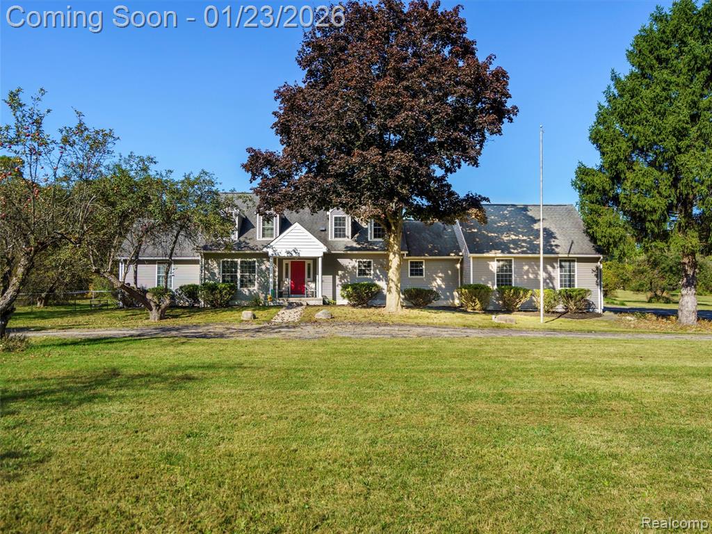 Set quietly back on 12.66 rolling acres, this property (3 parcels) offers the kind of space, privacy &versatility rarely found in Oakland County. A peaceful homestead framed by approx. 140 appletrees, including treasured heirloom varieties, creating a setting that feels both established &productive—ideal for those dreaming of a hobby farm, horses, automechanic, a cottage foodventure or just enjoying visiting deer. The home spans 3,208 square feet with 4 bedrooms & 2.5baths thoughtfully laid out for everyday living. Large windows invite natural light throughout,while the spacious country kitchen—with island & stainless-steel appliances—serves as theheart of the home. A 1st-floor primary suite & laundry add ease & functionality. All bedroomsoffer generous proportions & the dual entries of the full baths allow multiple uses at once. Astone fireplace with a Grizzly wood insert in the living room adds warmth & comfort duringMichigan winters. The current dining room has been used as an office space, living room & evena 5th bedroom. The finished basement provides flexible space for work, hobbies, or recreation,along with abundant storage. Outbuildings elevate the property’s appeal for equestrian,automotive, or agricultural use. The 2-story barn includes 3 horse stalls, a workshop, & amechanics pit—well-suited for equipment, projects, or livestock. In addition to the attached2.5-car garage, a detached two-car garage as part of the pool house, offers further storageoptions for cars or toys. Summer days are spent poolside with a 45,000-gallon heated gunitepool, complete with a pool house featuring changing rooms—perfect for entertaining orunwinding after a long day outdoors. Tucked away on a quiet road, the setting feels private &removed, yet remains highly convenient—just 6 miles to I-75, a short .3 miles to a main road &only 10 miles from the Oakland County Fairgrounds. No touring property without a licensed agent.