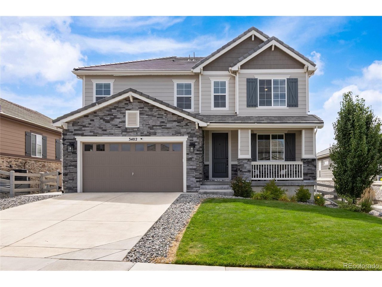 ***Preferred lender offering up to a 1% lender credit on loan amount for qualified buyers. This can be used for temporary buydown, closing costs, permanent rate buydown, etc.***Welcome to this beautifully upgraded 5-bedroom, 4-bath home in sought-after Anthem Highlands, where breathtaking mountain views and thoughtful design create an exceptional Colorado lifestyle. The main level features a private office, upgraded lighting, a designer stair railing and a spacious family room with a cozy fireplace. The gorgeous kitchen opens to a deck-perfect for enjoying the incredible views, entertaining or relaxing at sunset. Upstairs, you'll find four bedrooms, including a spacious primary suite with an en-suite bath, two bathrooms and a large loft offering flexible living space. Custom built-in closet shelving provides stylish, functional storage throughout. The finished walkout basement expands the home's versatility with a generous recreation room, workout room, fifth bedroom and full bath-ideal for guests or multigenerational living. Smart blinds, whole-house water filtration with reverse osmosis, upgraded lighting, year round extereior holiday lighting, a designer stair railing and surround sound upstairs and downstairs add comfort and convenience. The workout room and outdoor spaces are also wired for sound. Step outside to beautifully landscaped grounds featuring a fire pit and unforgettable mountain views. Located in Anthem Highlands, residents enjoy access to outstanding community amenities, including pools, parks, trails, recreation facilities and year-round neighborhood activities. This is Colorado living at its finest!