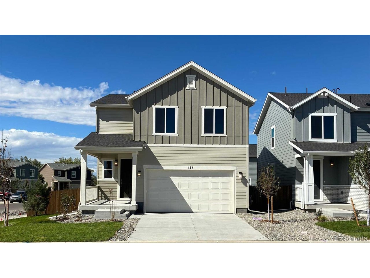 Discover your dream home in Coyote Creek! Experience the perfect blend of comfort and style with the two-story Ponderosa floor plan. This thoughtfully designed home features an open-concept layout, with an airy great room that flows seamlessly into a dining area and an impressive kitchen. The kitchen boasts a center island and walk-in pantry, making it ideal for both casual meals and entertaining. Four spacious bedrooms are located upstairs, including a luxurious owner's suite with a walk-in closet, plus a private bath featuring a walk-in shower. Rounding out the home, a versatile loft adds to this home's flexibility-perfect for an office, play area, or additional living space! Additional home highlights include upgraded cabinetry, large covered concrete patio, and great room fireplace.Renderings and model photos are provided for representational purposes only and may not depict this exact property. Contact the builder for specifics on this property.