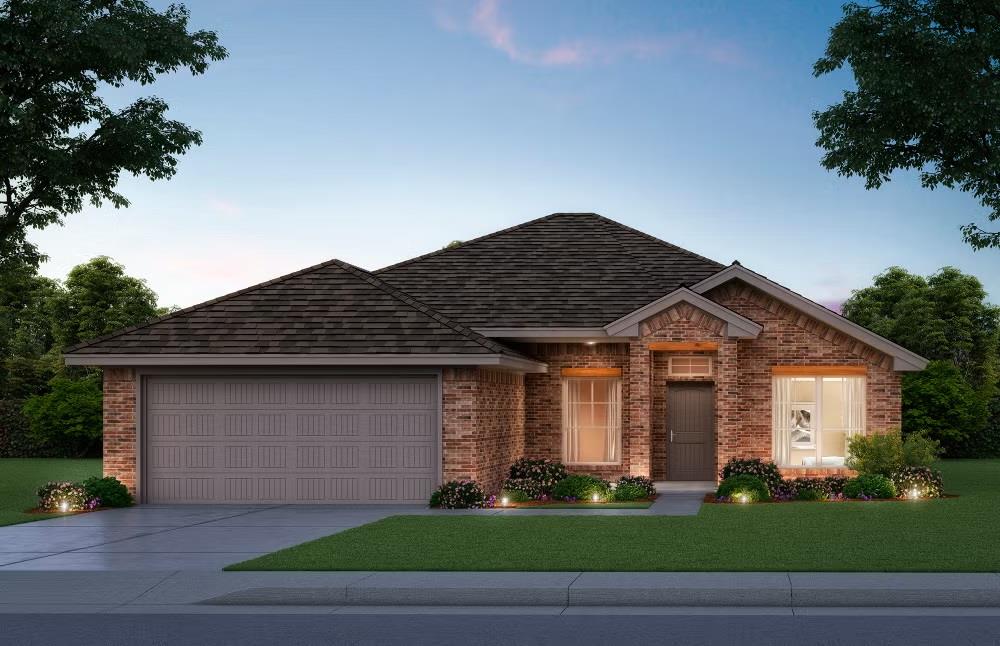 This stunning open-concept home offers a perfect blend of comfort and style with a split floor plan featuring three bedrooms, two bathrooms, and a versatile study accented by a beautiful barn door. The spacious living room welcomes natural light through large sunny windows and showcases a gorgeous fireplace, creating a warm and inviting atmosphere.The kitchen is a true centerpiece, boasting a large island ideal for entertaining, granite or quartz countertops, and custom-built quiet-close cabinets that combine functionality with sophistication.The primary suite offers elegant tray ceilings, a private retreat with a luxurious bathroom that includes a separate shower, a relaxing garden tub, and a generous walk-in closet.With thoughtful design details and modern finishes throughout, this home offers both elegance and everyday convenience—perfect for comfortable living and stylish entertaining.