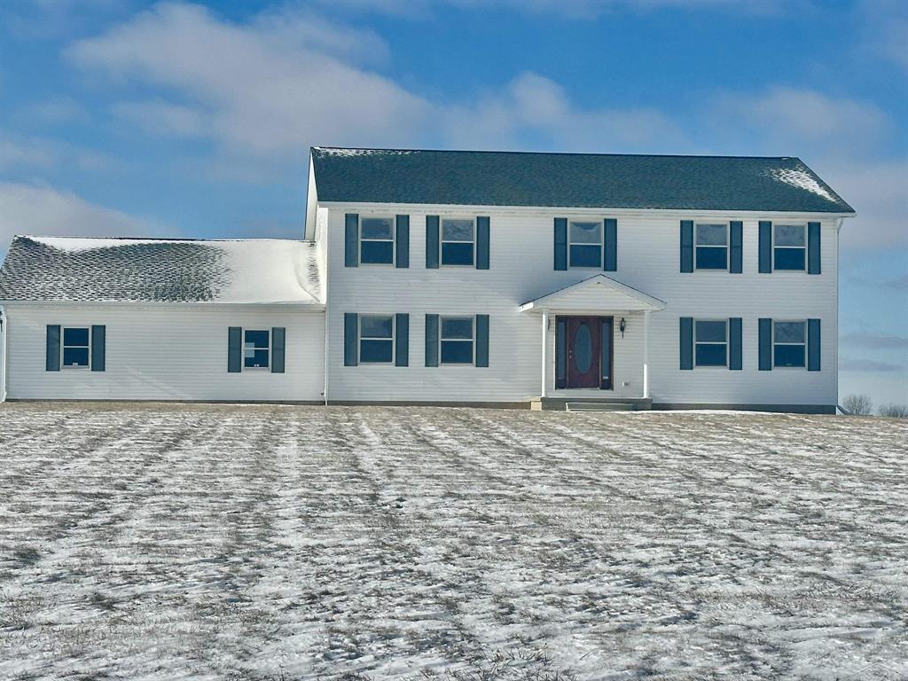 OPEN HOUSE SUNDAY 1-3.   Set on a beautiful elevated site, this expansive home captures breathtaking views across 18.62 rolling acres. Inside, you'll find 3,000 square feet of thoughtfully designed living space with oversized rooms and an open layout perfect for everyday living and entertaining. An additional bonus room on the upper level offers flexible space for a home office, playroom, or guest retreat. Enjoy the outdoors from both the main-floor deck and the second-floor deck, both constructed with low-maintenance Trex decking. A large attached garage adds convenience, while the unfinished basement offers endless potential to create the space you've always envisioned.