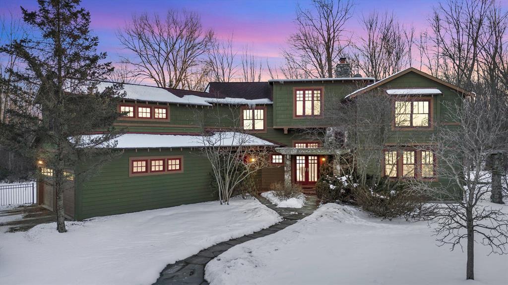 Newly Listed Greene & Greene inspired Craftsman designed home.  4 bedrooms, 3.5 baths.  A maple kitchen and maple throughout the home, as well as a custom maple buffet bring so much style to this home. There are 2 primary suites, one on each floor plus a large game room featuring a vintage slate pool table.  One of a kind, hand painted iron/mica chandeliers w/ the artist featured in ''Architectural Digest''.  Many transom windows provide so much light. Solid wood doors and energy efficient 2x6 walls too. Heated in-ground pool & custom pool house. Pond- perfect for Winter skating & Summer fishing.  51 acres provide the perfect get a way.  There are 6  large, fenced pastures, each with a run-in shelter. This beautiful farm was the home of a throughbred named Win Chill who famously ran in the Kentucky Derby! Large 7 stall stable, heated office and an equipment building. Outdoor arena too.  Home warranty for your peace of mind.