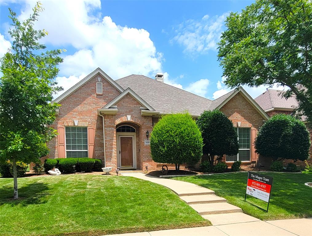 Well maintained home nestled in a highly sought-after neighborhood and ideally located on a quiet interior street. This well-designed floor plan features all bedrooms conveniently located on the main level, with a game room upstairs positioned above the garage for added privacy and quiet. The living and dining areas have engineered wood flooring, large open kitchen —complete with a center island, gas cooktop framed with a brick accent, abundant custom cabinetry, lower cabinets equipped with drawers. Corian countertops, and a walk-in pantry. The private primary suite is tucked away at the back of the home. The primary bathroom has separate shower, soaking tub and large walk in closet. Additional highlights include a separate laundry room, an extended covered patio with a ceiling fans, and a board-on-board privacy fence. Roof was replaced in 2023. Located in the desirable Waterford Crossing community, residents enjoy access to scenic walking trail and a sparkling community pool.