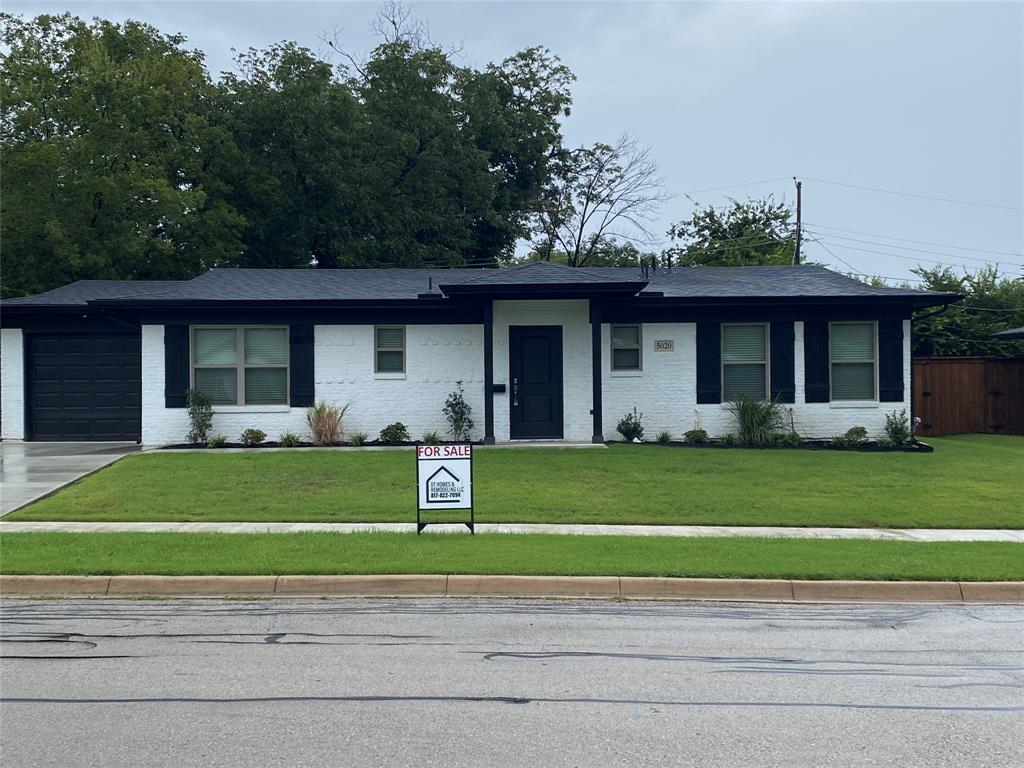 COME SEE THIS MOVE IN READY HIDDEN GEM OF A HOME. Totally rebuilt and added onto in 2024-2025 by local custom home builder and remodeler.  The home now contains 1,372 sq. ft. of living space with 3 bedrooms, 2 bathrooms, 1 living area, 1 dining area, kitchen, separate laundry room, 1 car garage, new primary bathroom and primary closet, large fenced in back yard with new covered back patio.  The home is located in a quite neighborhood close to several major highways and is served by some of the very best award winning schools in Birdville ISD.  The home features many new features throughout including luxury vinyl plank flooring in the main living and dining areas, kitchen and hallways, carpeted bedrooms and closets, custom cabinetry, custom tile bathroom floors, custom tile shower and tub surrounds, decorative plumbing and lighting fixtures, large walk-in closets, all new electrical wiring, plumbing including a tankelss gas water heater, HVAC system, composition roof, open cell foam insulation, new windows and blinds, new interior and exterior doors, ceiling fans, stainless steel appliances in the kitchen, a separate laundry room off of the garage and full irrigation system in the front yard and partial irrigation system in the back yard, new landscaping and grass. The home also contains a new security system and the Ecostat thermostat that can be operated from your cell phone. Buyers and Agents to verify all information contained in this listing.