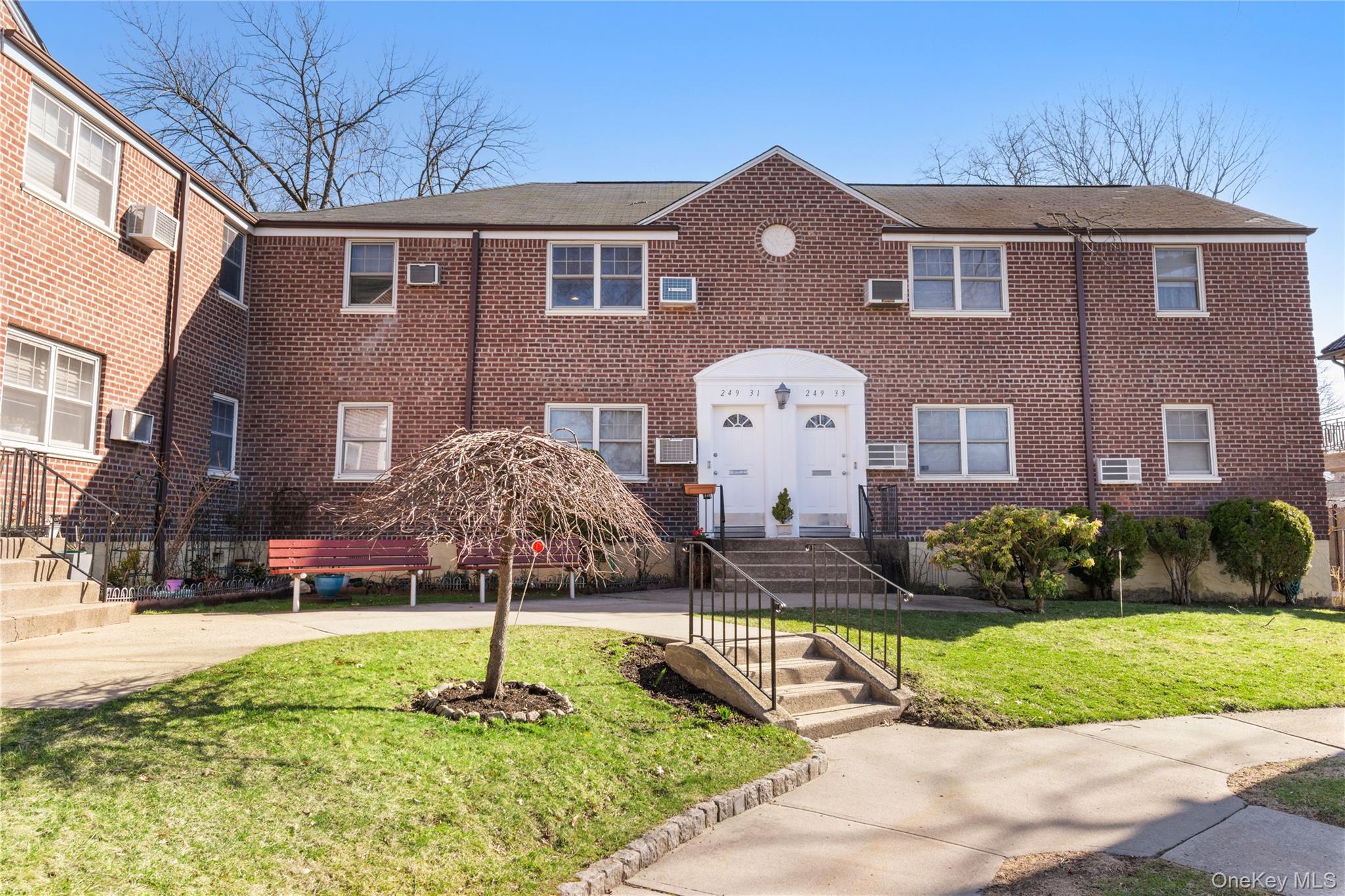 Located in the highly desirable Deepdale Gardens community of Little Neck, this bright and airy upper corner unit is a rare offering. Beautifully updated, this home features an eat-in kitchen with a spacious peninsula, custom cabinetry including granite countertops, a stone-tiled backsplash, and stainless steel appliances—perfect for both everyday living and entertaining. The two generously sized bedrooms offer excellent closet space, while the bathroom is well-maintained with a vanity and classic tile finishes. Additional highlights include an in-unit washer and dryer, recessed lighting, and a full-size stand-up attic providing exceptional storage. Residents enjoy a wide range of amenities, including on-site parking, playgrounds, a sprinkler park, basketball courts, and a community room. This cat-friendly co-op offers incredible value with a low monthly maintenance of $1,032.79, covering all utilities—including electricity, gas, taxes, and parking—with no flip tax. Additional fees include $26/$29 per AC unit, $37 for the dryer, and $23 each for the dishwasher and washer. Conveniently located near shopping, schools, and transportation, this home offers the perfect blend of comfort and convenience. Don’t miss this opportunity to own in one of Little Neck’s most sought-after communities!