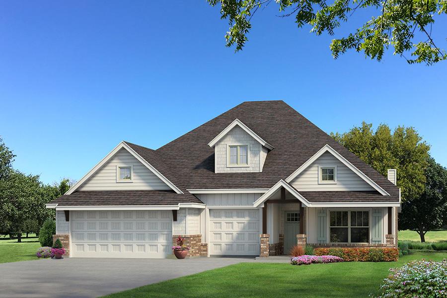 This Shiloh Bonus Room floor plan includes 2,805 Sqft of total living space, which features 2,450 Sqft of indoor living space and 355 Sqft of outdoor living space. There is also a 610 Sqft, three-car garage with carriage doors and an in-ground storm shelter installed because, at Homes by Taber, safety is never an option. This defining home offers 4 bedrooms, 3 bathrooms, 2 covered patios, a utility room featuring a utility sink, and a large bonus room! The spacious living room features a stunning coffered ceiling with crown molding and a ceiling fan, a stacked stone surround center gas fireplace, wood-look tile, large windows, rocker switches throughout, and Cat6 wiring. The high-end kitchen supports custom-built cabinets to the ceiling with under cabinet lighting and cabinet hardware throughout, impressive tile backsplash, built-in stainless-steel appliances, a center island equipped with a trash can pullout, impeccable pendant lighting, a walk-in pantry, and 3 CM countertops. The primary suite offers a sloped ceiling detail, windows, a ceiling fan, our cozy carpet finish, and 2 separate walk-in closets. The attached primary bath features separate vanities with framed mirrors, 3 CM countertops, a free-standing tub, a private water closet, and a huge walk-in shower! Secondary bedrooms feature high ceilings with a ceiling fan, carpeted flooring, windows, and sizeable closets. Property is fully sodded with an in-ground sprinkler system in both yards! The covered back patio features a mini blind back door, a wood-burning fireplace, a gas line, and a TV hookup. Other amenities include Healthy Home technology, a tankless water heater, a whole home air filtration system, R-44 Insulation, and more!