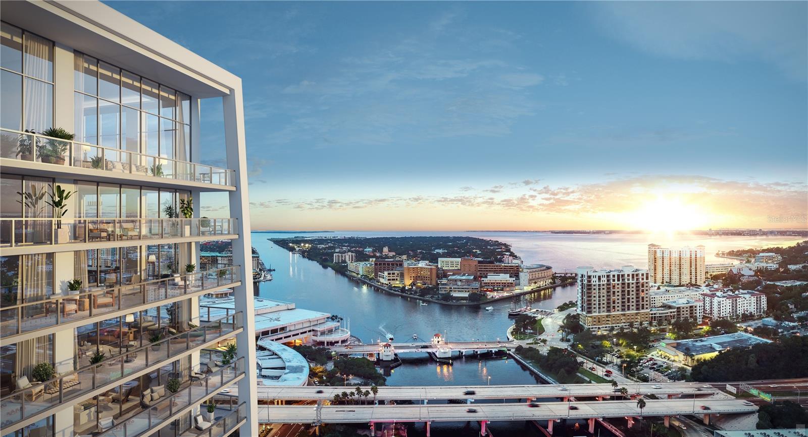 Under Construction. Pendry Residences Tampa hails the arrival of Florida’s first Pendry hotel, a new luxury offering by Montage Hotels & Resorts. An offering that combines a culture of world-class hospitality with fully-serviced residences to create a distinctive expression of luxury. Ranked among the most vibrant urban waterfront environments in the nation, downtown Pendry Residences Tampa are located above the hotel starting on level 15 through 37. Enjoy the exclusive hotel benefits and VIP access when your favorite destination is home. Residences not only get to experience the hotel daily, they have their own dedicated amenity level on the 38th floor rooftop highlighted by a resort-style pool and lounge. Residences overlook the downtown riverfront and Hillsborough Bay. Spacious one, two, and three bedroom open floorplans ranging from 1,380 to 3,200 square feet with 10’ ceilings, floor to ceiling glass.  Residence D features 2 bedrooms, 2.5 baths, and 2,259 interior square feet.  Featuring Quartzite waterfall edge kitchen counters, Sub-Zero & Wolf appliances, 5 burner gas stove top; porcelain flooring throughout; custom designed double vanity in Carrara marble over custom floating Italian millwork by Italkraft; designer plumbing fixtures, and deep soaking tub. Expansive terraces provide abundant outdoor living space high above the city and bay below. Convenient to the area’s finest attractions including world- famous Gulf beaches, the airport and top rated centers of healthcare, education and entertainment. Luxury is in the details, Luxury Lifestyle Living on the Riverwalk.