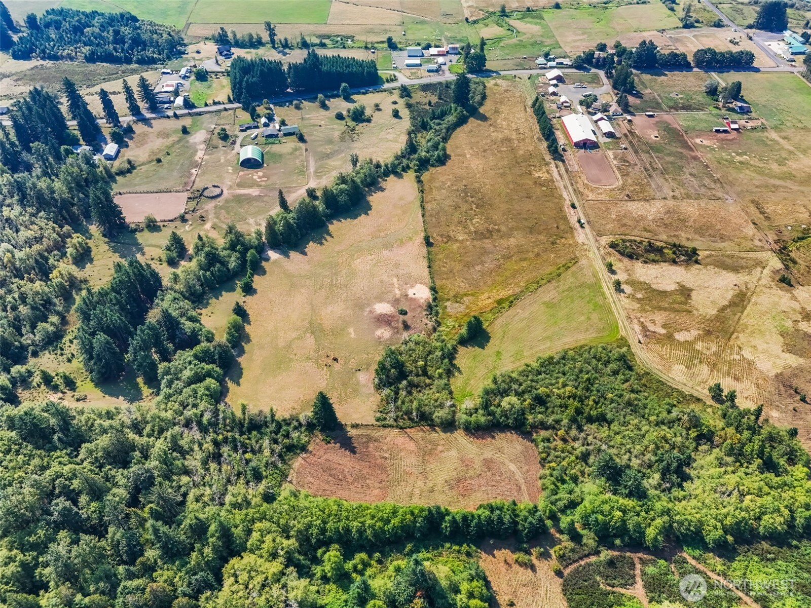 Recently recorded survey with 17 legal lots of record. 16 five acre tracts and one 7 acre tract. Roads, power, telephone were installed circa 1995. At that same time, the property was surveyed and the survey markers are in and identified with T-posts. Part timbered, part pasture and part brush. The separate lots do not yet show up on the county site, I am told by the assessor's office that it should be soon. Refer to survey AFN # 3626270. Double listing: 2454779