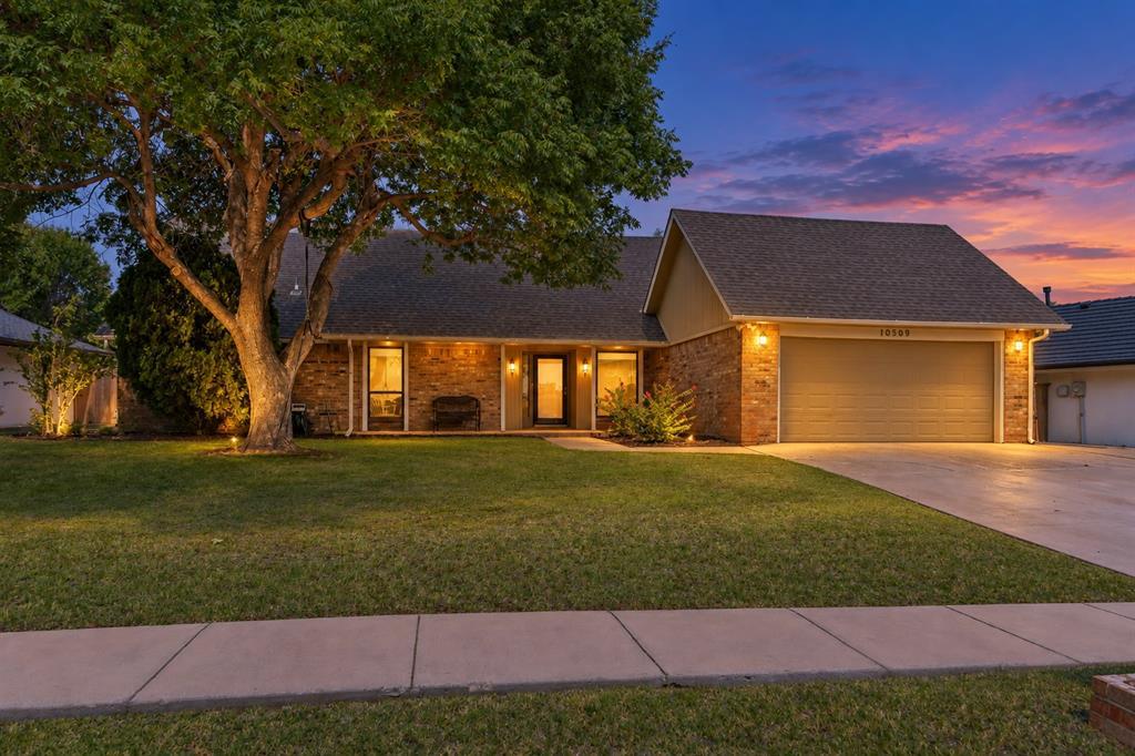 A spacious home in one of NW OKC's favorite lakefront communities! Welcome to Eagle Lane Estates, a quiet, established neighborhood sitting just minutes to restaurants, grocery stores, schools & highways. This 4 bedroom/2.5 bathroom home offers a comfortable space for daily living and for entertaining, with two dining spaces and two living spaces! The downstairs living room features impressive soaring ceilings, wonderful natural lighting & a cozy fireplace at its center. Honey-toned flooring spans the dining rooms & kitchen. Light and bright with butcher-block counters, stainless appliances & pantry make for a delightful kitchen, with the interior laundry room right around the corner. The master bedroom is found on the first floor of the home, with a walk-in closet & sliding doors leading out to the deck. The master bathroom features two sinks & a tub/shower combo. Two additional bedrooms and a full bathroom are also found downstairs. Upstairs, you'll find a spacious loft area/second living space [perfect for a play room or home office space] as well as a convenient powder bathroom & the fourth bedroom. Big ticket upgrades include new water heater [2025] & furnace [2024]! The backyard is simply perfect- with a covered patio, sprawling deck & plenty of privacy. With the neighborhood park and peaceful lake just down the street, you’ll quickly fall in love with this community!