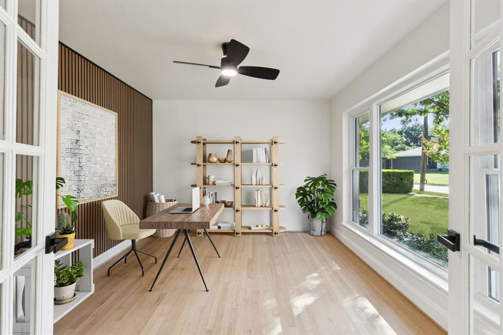 Nestled at the end of a quiet cul-de-sac in desirable Lochwood Estates, this beautifully remodeled 3-bedroom, 2.5-bath home blends modern updates with classic charm. Inside, you’ll find an open, inviting layout accented by fresh finishes, hardwood floors, and stylish contemporary touches. A dedicated home office offers an ideal space for working or studying from home.The chef-inspired kitchen shines with quartz countertops, new custom cabinetry, and stainless steel appliances, opening seamlessly to the dining and living areas for effortless entertaining. The spacious primary suite features a private ensuite bath and generous closet space, while two additional bedrooms share a newly updated full bath.Outside, a detached 2-car garage and a large backyard provide the perfect setting for relaxing, gardening, or hosting gatherings. Just moments from Lochwood Park, local schools, shopping, and dining, this home delivers comfort, style, and convenience in a peaceful setting.