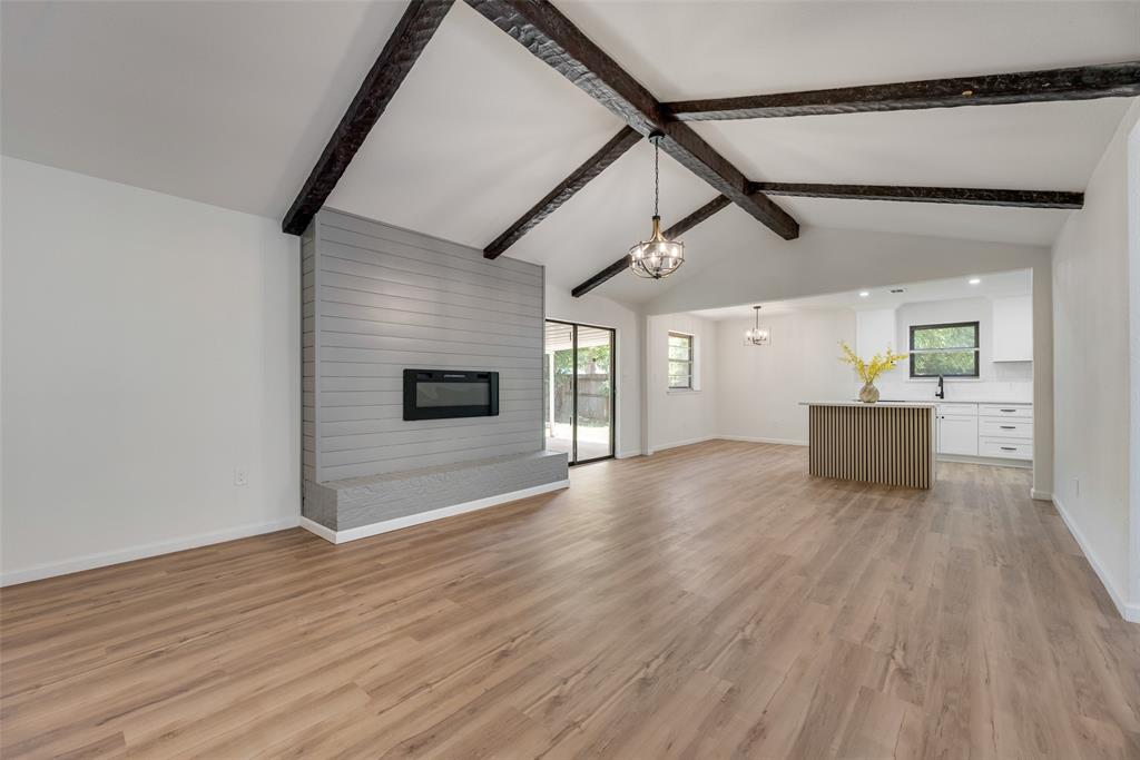 ***Multiple Offers Received, Highest and Best Offer by 09-09 Midnight, will review all offers on 09-10***$0 Down Payment Loan Available. This is IT!! Beautifully updated, this home combines style, comfort, and peace of mind. This fully renovated property offers a complete interior and exterior refresh, including updated flooring, baseboards, fresh paint, and sleek modern finishes throughout. The fully remodeled kitchen boasts new cabinets, quartz countertops, and a full stainless steel appliance package. Both bathrooms are remodeled with engineered stone counters, while the spacious Primary bath offers a large walk-in shower and updated vanities. The open living space is bright and welcoming with vaulted ceilings, faux wood beams, and a brand-new electric fireplace—ideal for cozy evenings. Extensive system updates give peace of mind, including rewiring the home replacing the old aluminum with copper wiring, and new electric panel. Plumbing - cast iron sewer lines replaced with PVC drainage and sewer lines. New French drains and gutters, 2024 interior AC unit & 2016 exterior unit, recently serviced. Step outside to a covered patio and fully fenced backyard, perfect for entertaining or relaxing in privacy. Enjoy the convenience of a prime Fort Worth location with easy access to I-820, I-20, and I-30, plus close proximity to Ellis Road, shopping, dining options. The neighborhood is known for being safe, quiet, and welcoming, with friendly neighbors, multiple public parks nearby, and great recreational and entertainment options all around.