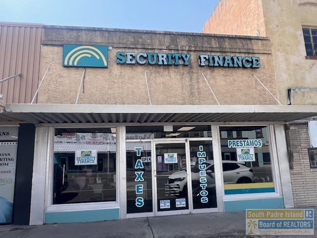 Excellent location in the heart of San Benito. Nicely maintained with a long term tenant, Private restrooms, multiple storage rooms, Security Finance lease until May 31,2027.
