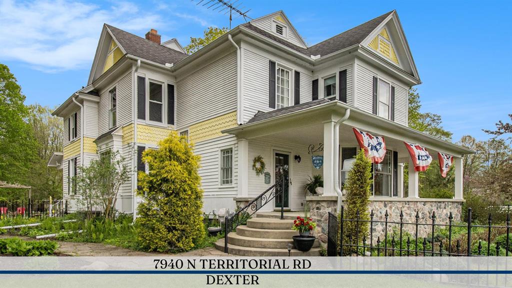 ''Sugar Maple Ridge'': Historical charm blends graciously with new-age comfort and quality in this classic Victorian home on gated 5 acres. *Minutes from Ann Arbor and Brighton and moments to Dexter. *Natural stone wraparound porch. *Spacious foyer with oversized case and base featuring elegant stairwell. *Light-filled living and dining rooms with coved detail. *Beautifully updated kitchen with copper sink, stainless appliances, and custom walnut counters opening onto family room/office with cozy gas fireplace. *Upstairs featuring 4 spacious bedrooms, 2 of which with original pine plank floors revealed, and 2 updated full baths with laundry. *Screen porch opening onto brick patio in secluded fenced back yard with garden house.*Stone 3 car garage. *2800 sq. ft. heated 5 car garage/workshopbarn with studio apartment. *Fully restored stone outbuilding with half bath. Exterior completely repainted spring 2025. Brand new stainless steel refrigerator and dishwasher.